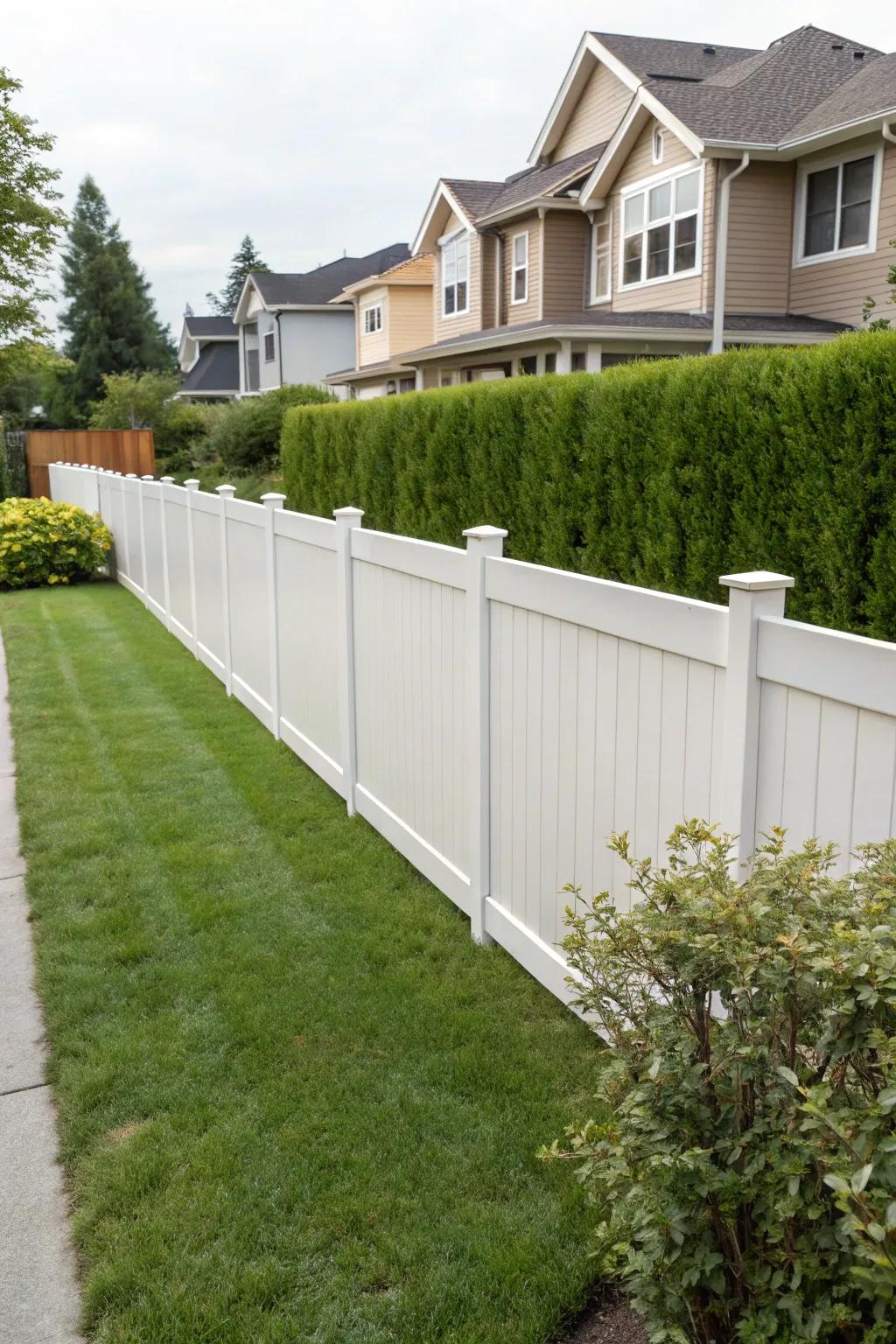 Vinyl fences offer hassle-free upkeep while looking pristine.