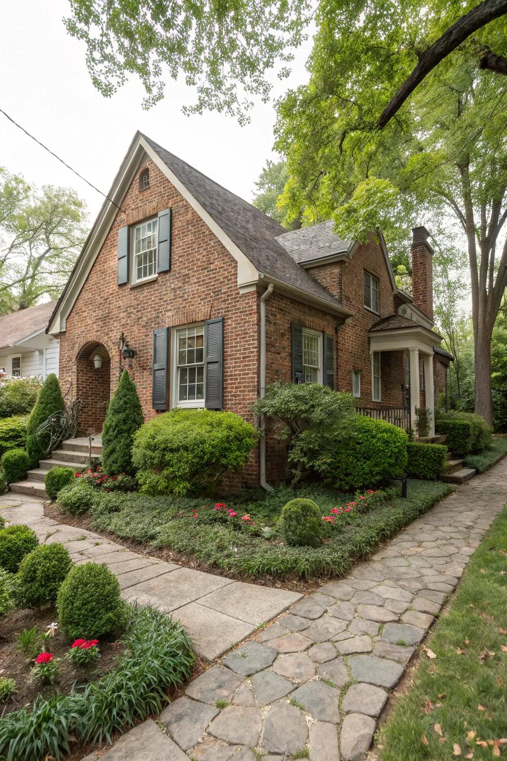 Brick veneer maintains the timeless charm of this historic home.