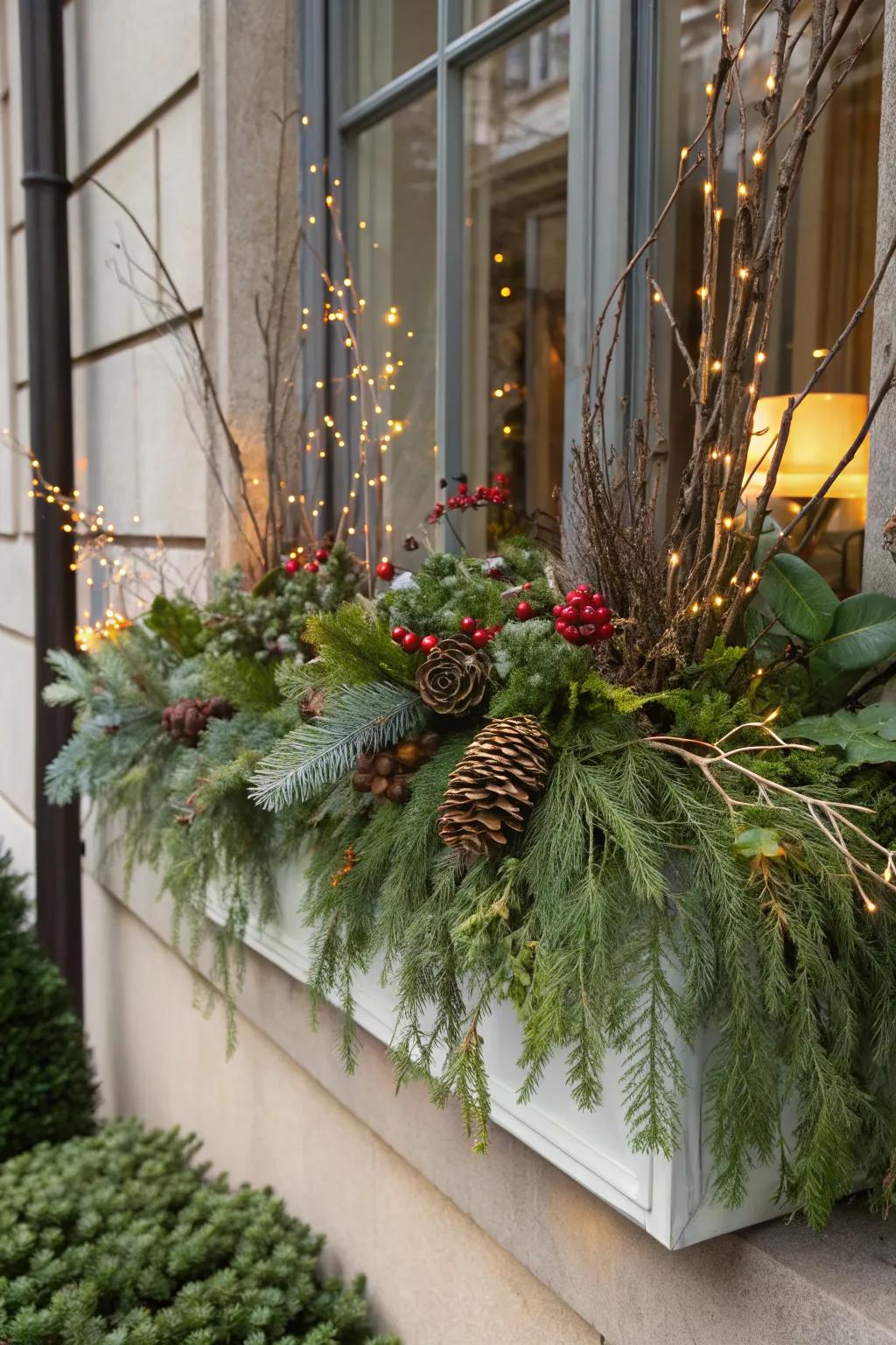 Foraged elements bring a personal and natural feel to holiday decorations.