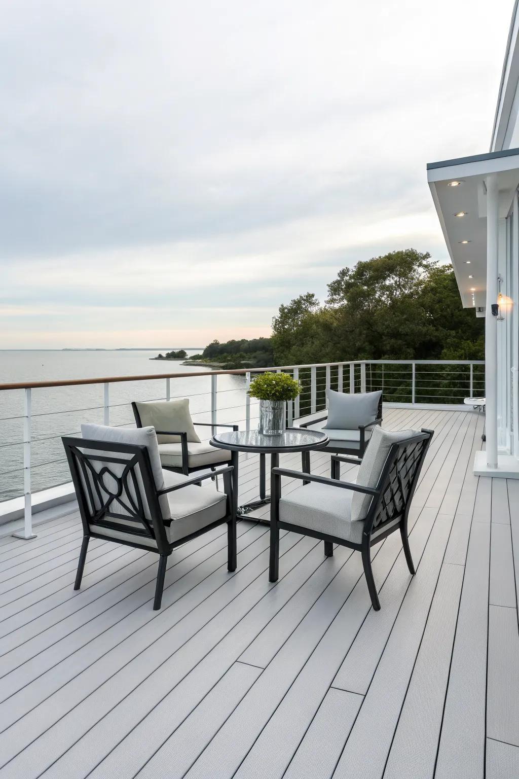Modern minimalism brings simplicity and elegance to your deck.