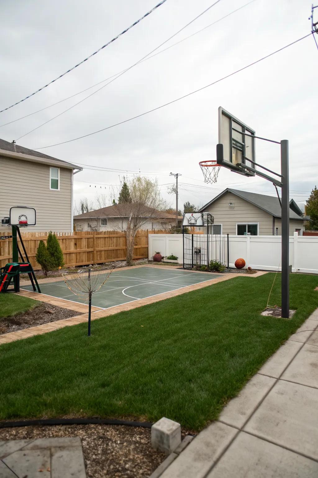 Turn your backyard into a fun zone with a multi-game court.