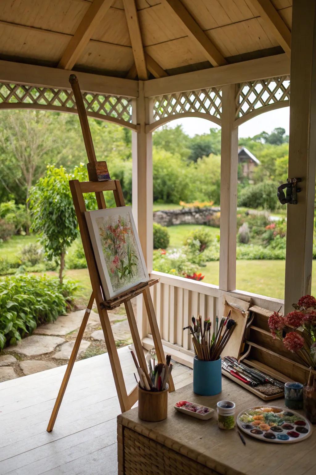 Unleash creativity in a cabana art studio.
