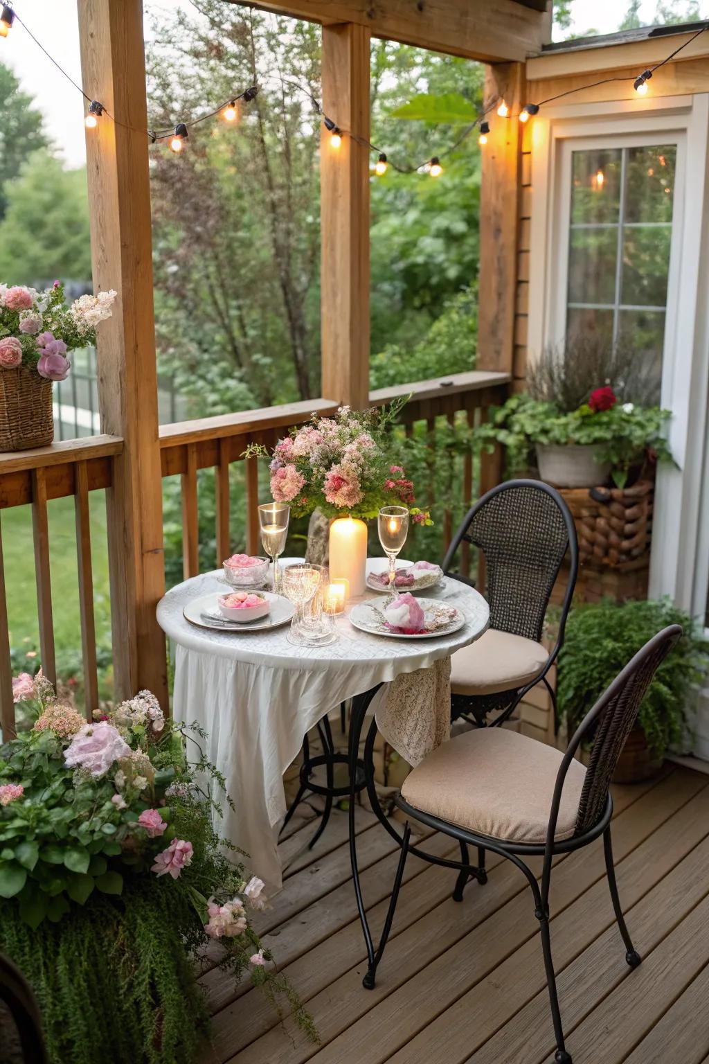 A compact dining nook perfect for intimate meals.