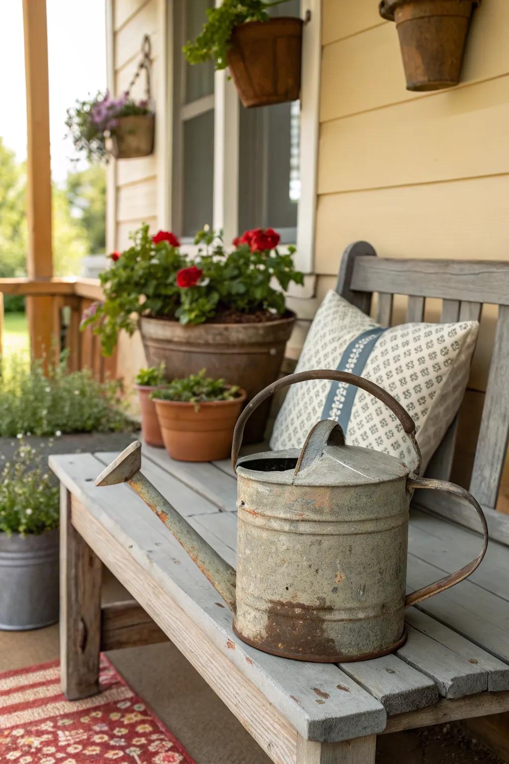 Vintage finds add character and a personal touch to your porch.