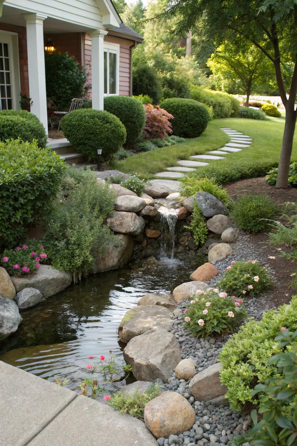 A water feature adds tranquility and elegance to your yard.