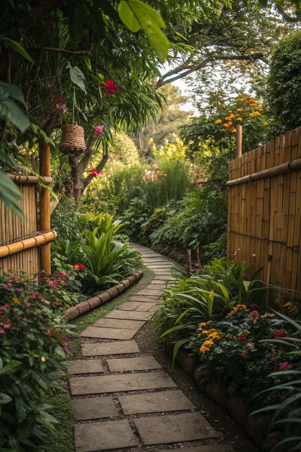 Exotic and sustainable bamboo borders.