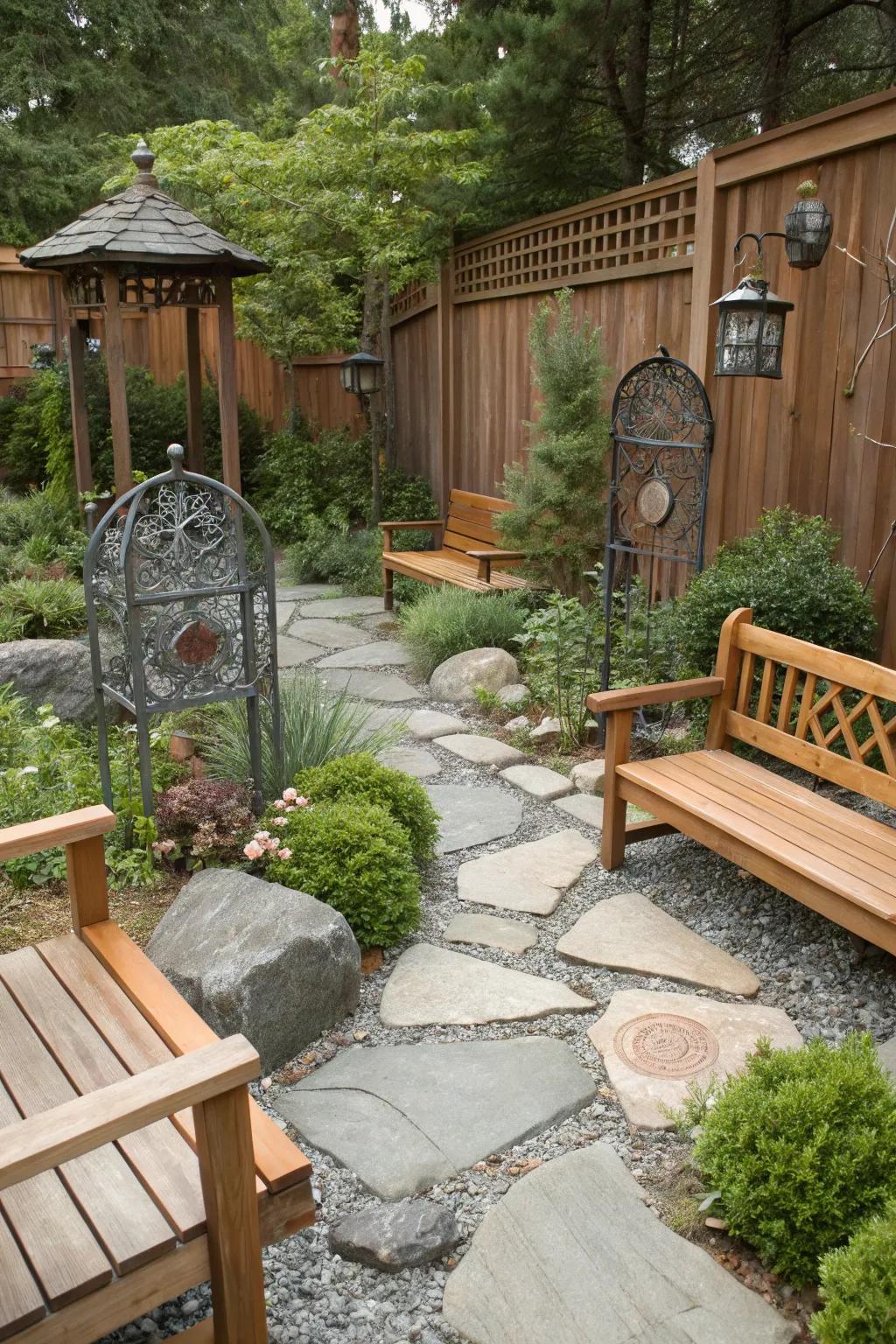A mix of materials can elevate the visual appeal of your garden.