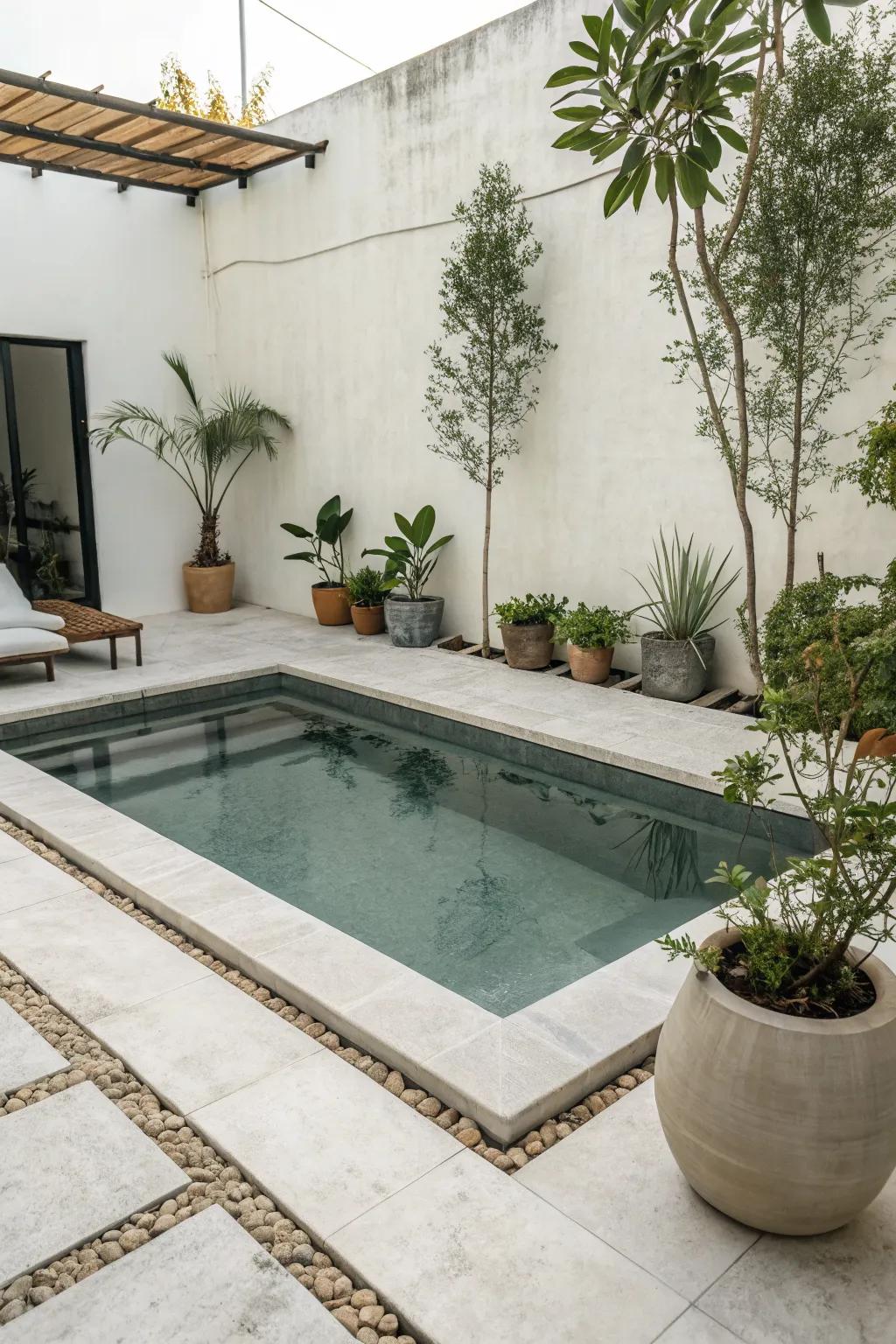 Minimalistic design offers elegance in simplicity for your pool.
