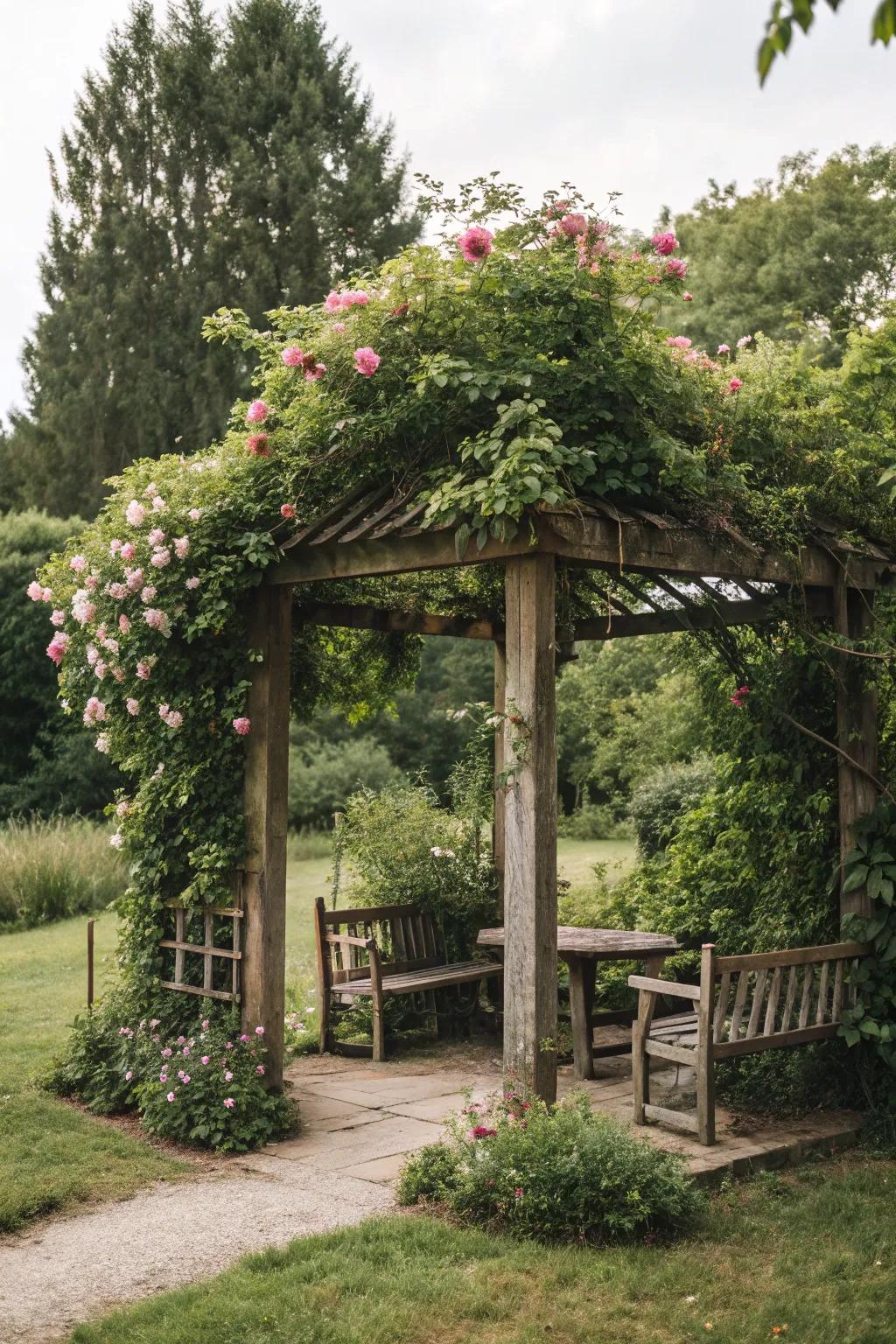 Natural wood offers a cozy, rustic charm.
