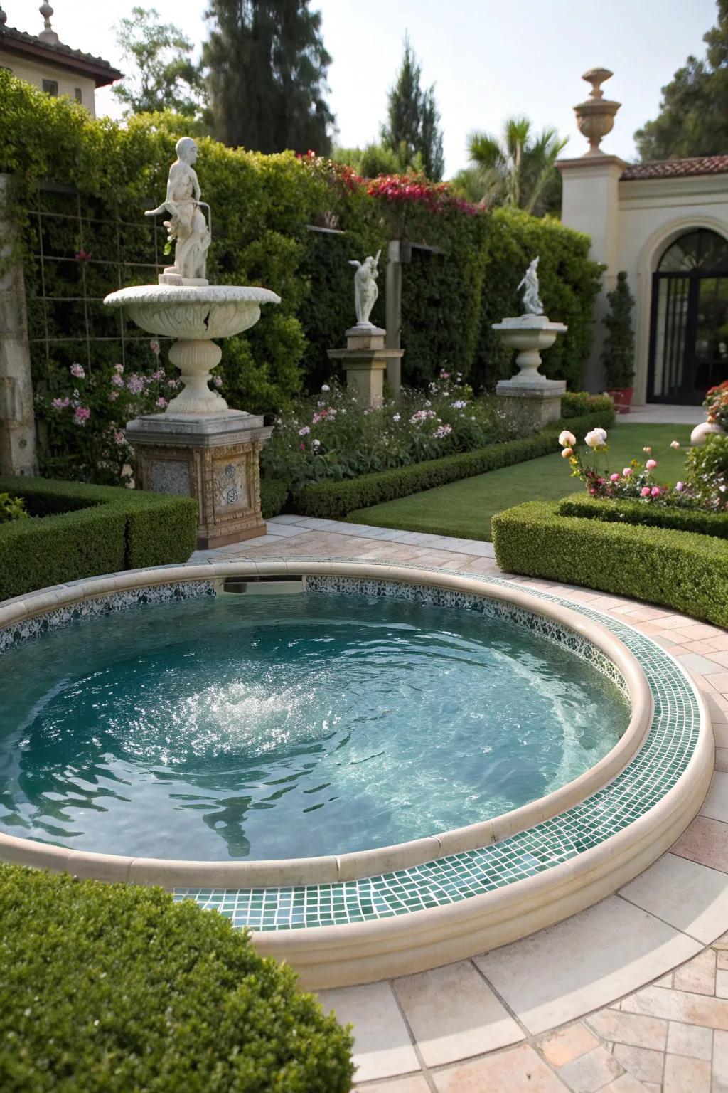 Glass tile borders add luxury and shimmer to your pool.