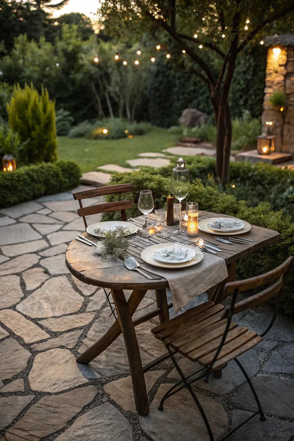 An intimate dining setup perfect for alfresco experiences.