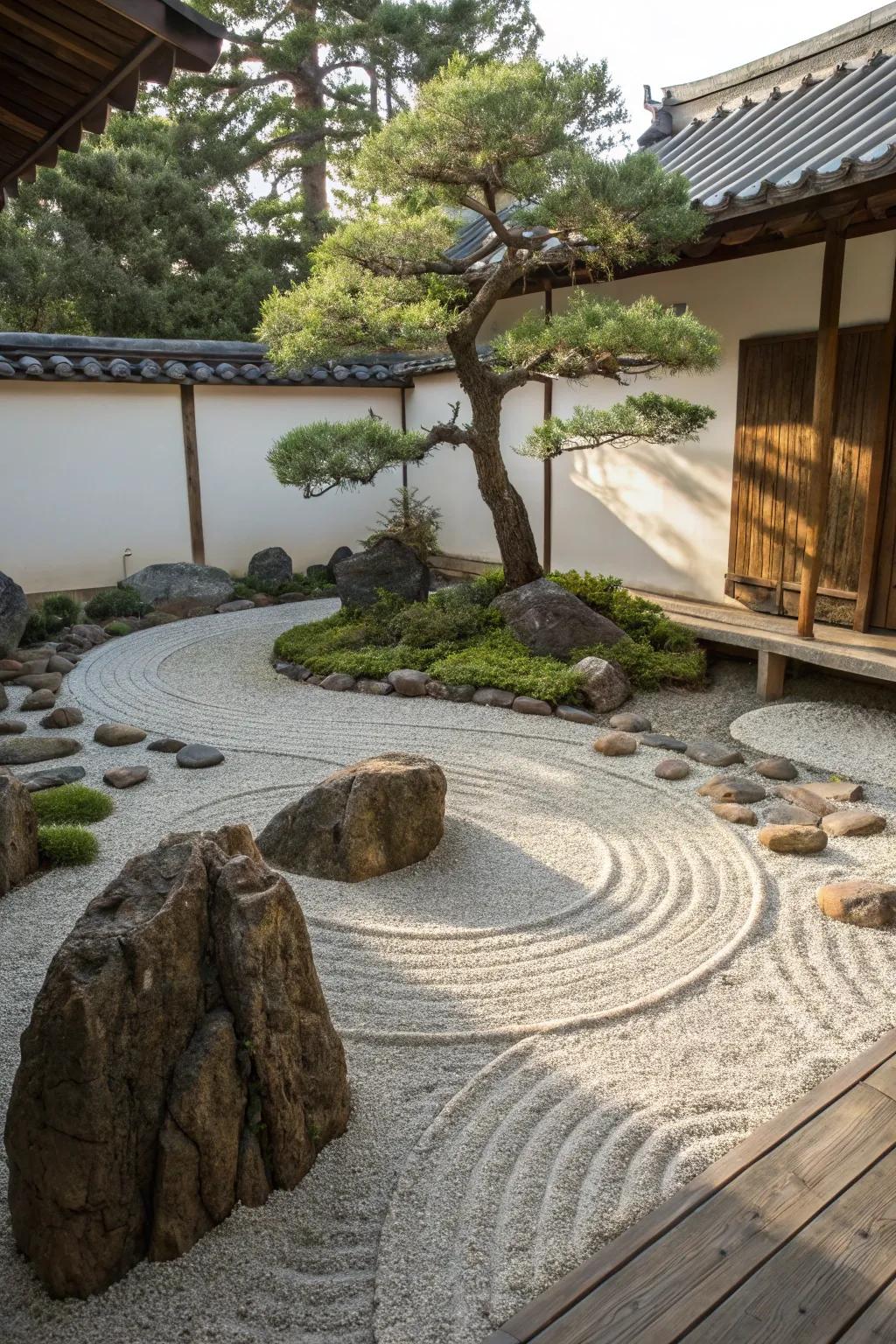 A minimalist retreat for relaxation and meditation.