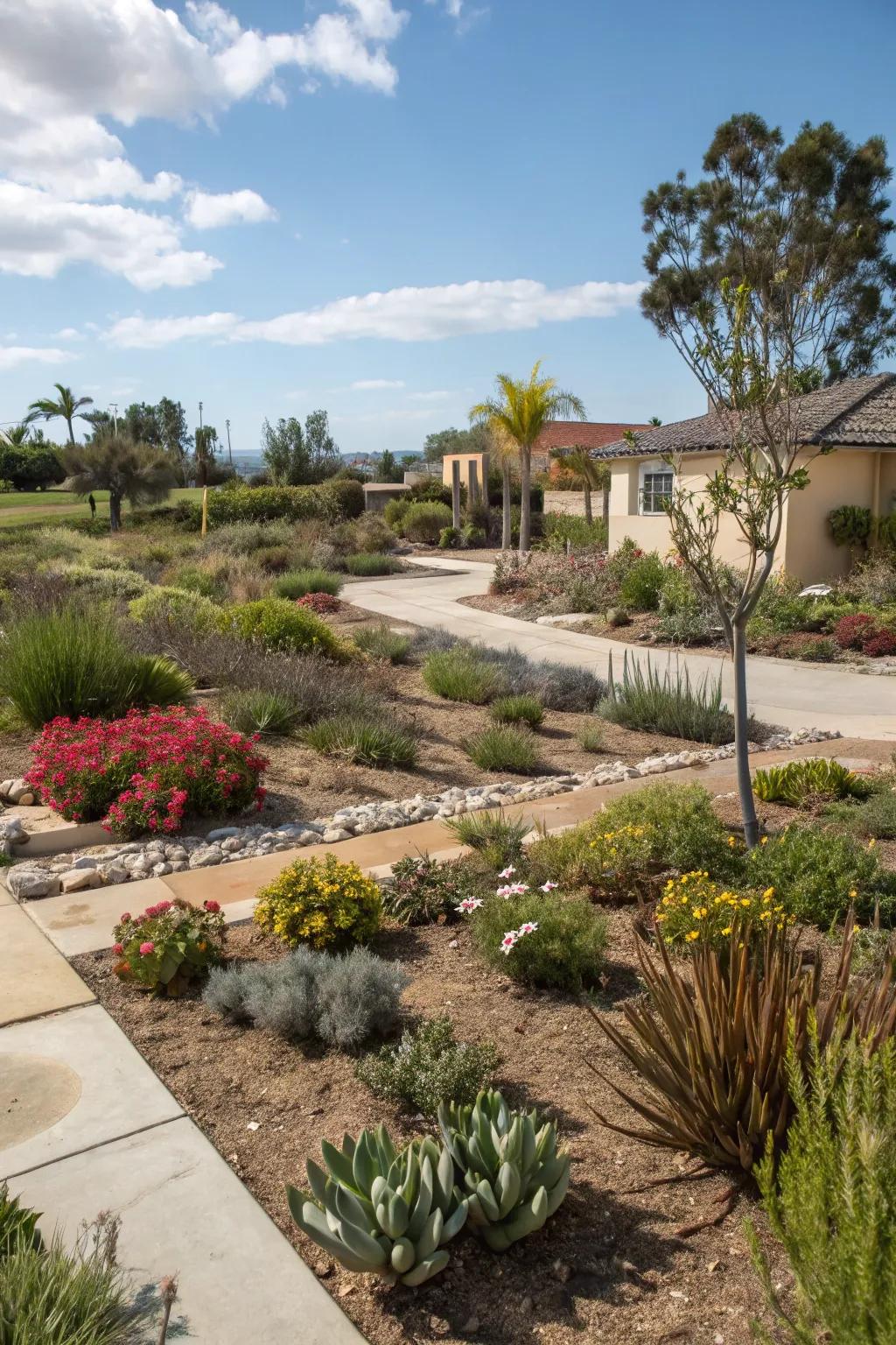 Hydrozoning ensures efficient water use and plant health.