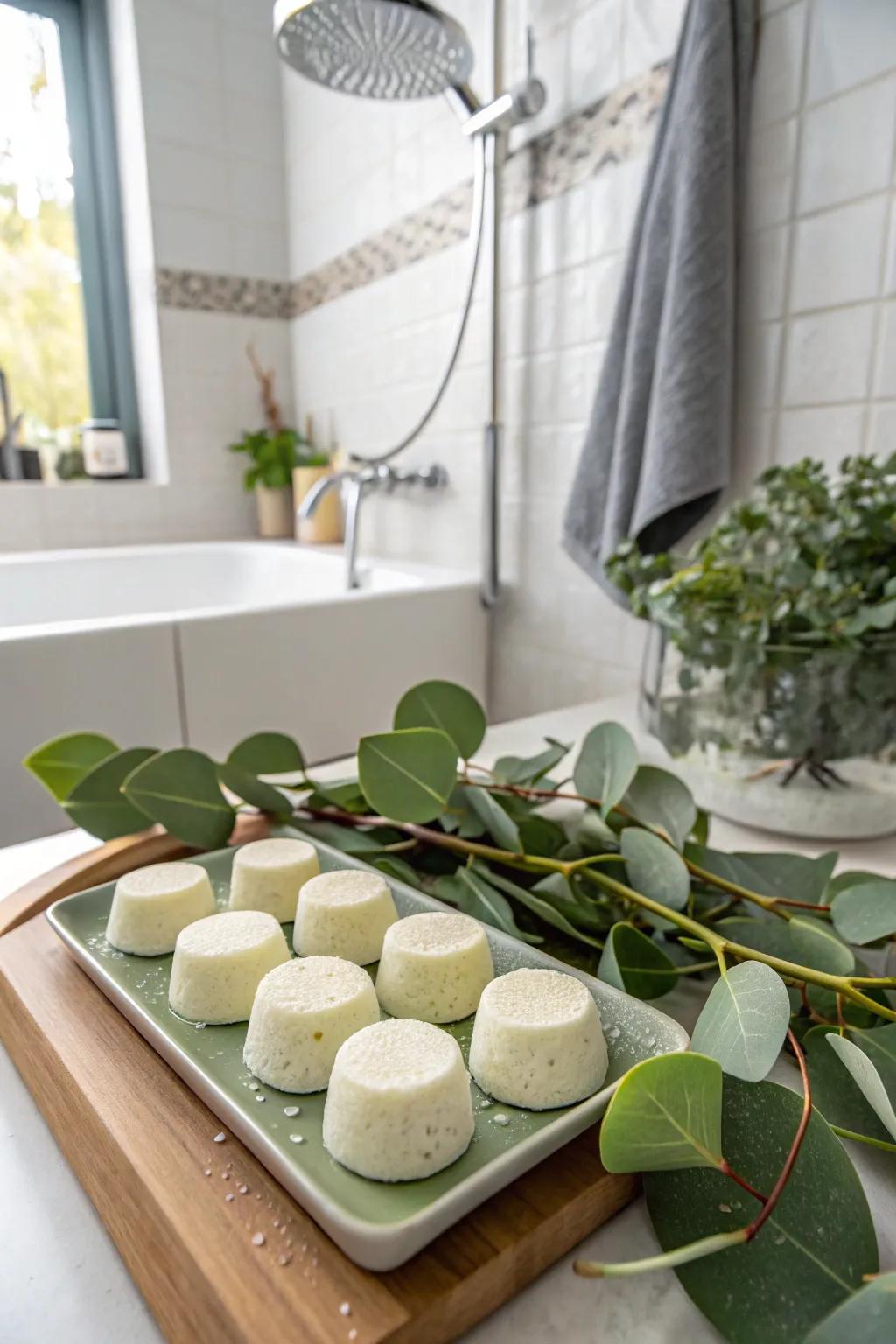 Aromatherapy steamers transforming an ordinary shower into a rejuvenating experience.
