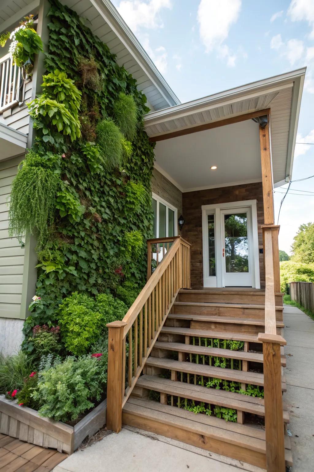 Vertical gardens add lush, green life to your porch without taking up much space.