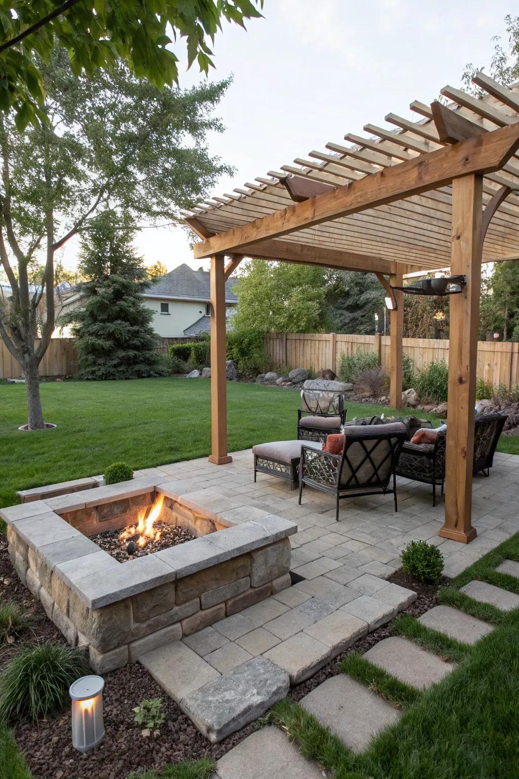 A pergola adds structure and shade to your outdoor space.