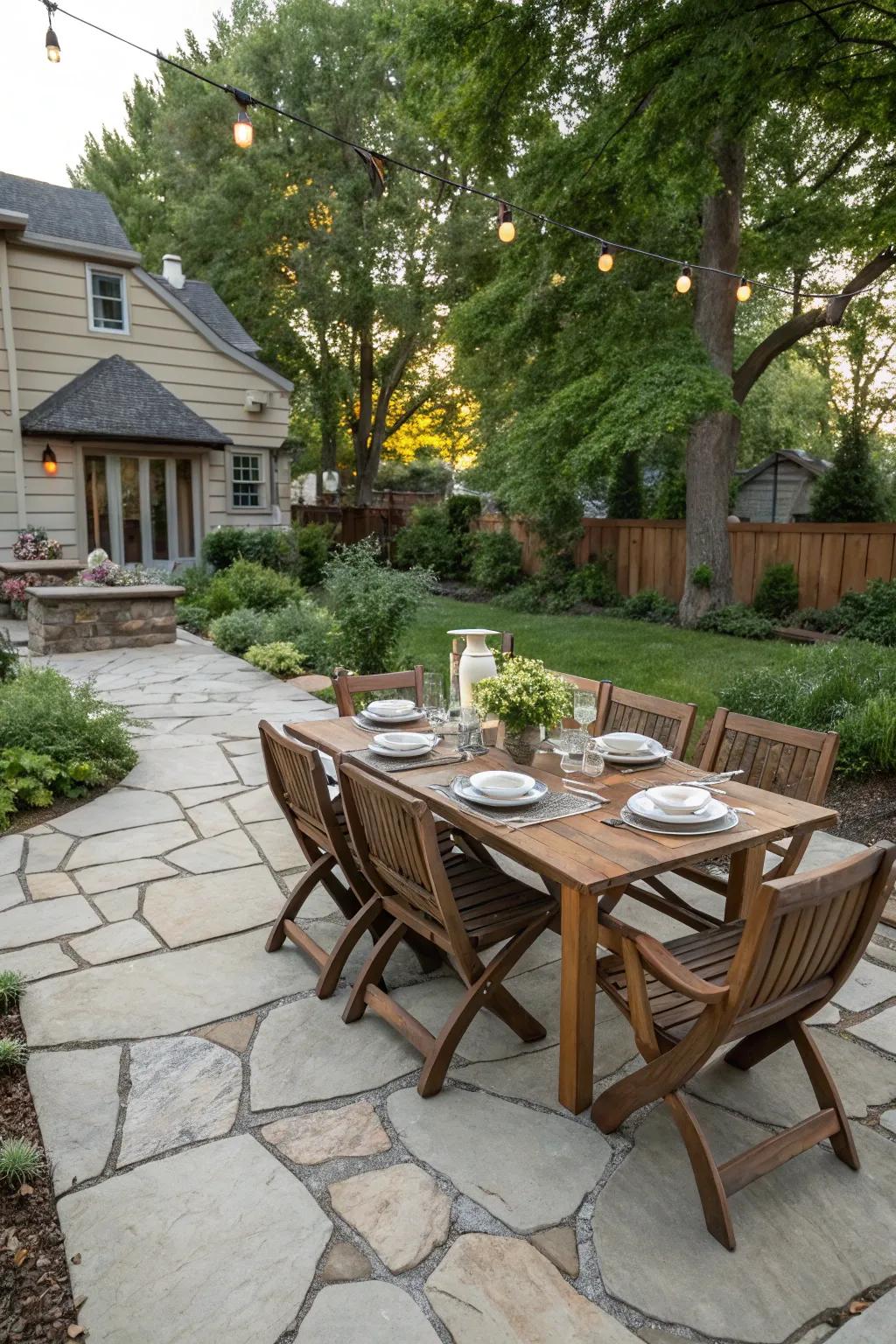 Dine under the sky with a dedicated patio dining area.