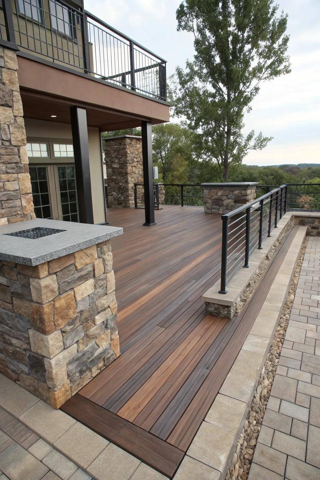 Mixed materials add a modern touch.