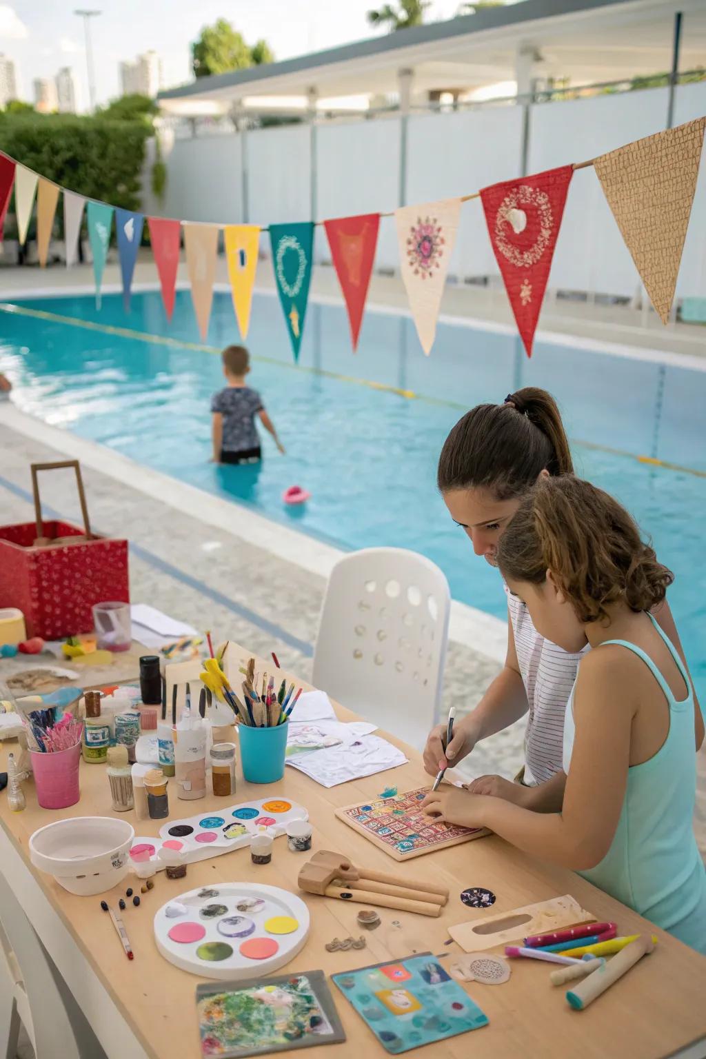 A DIY craft station lets guests make memories they can take home.