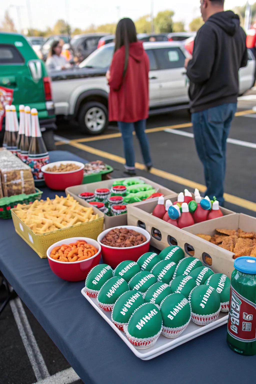 Score big with themed food displays.
