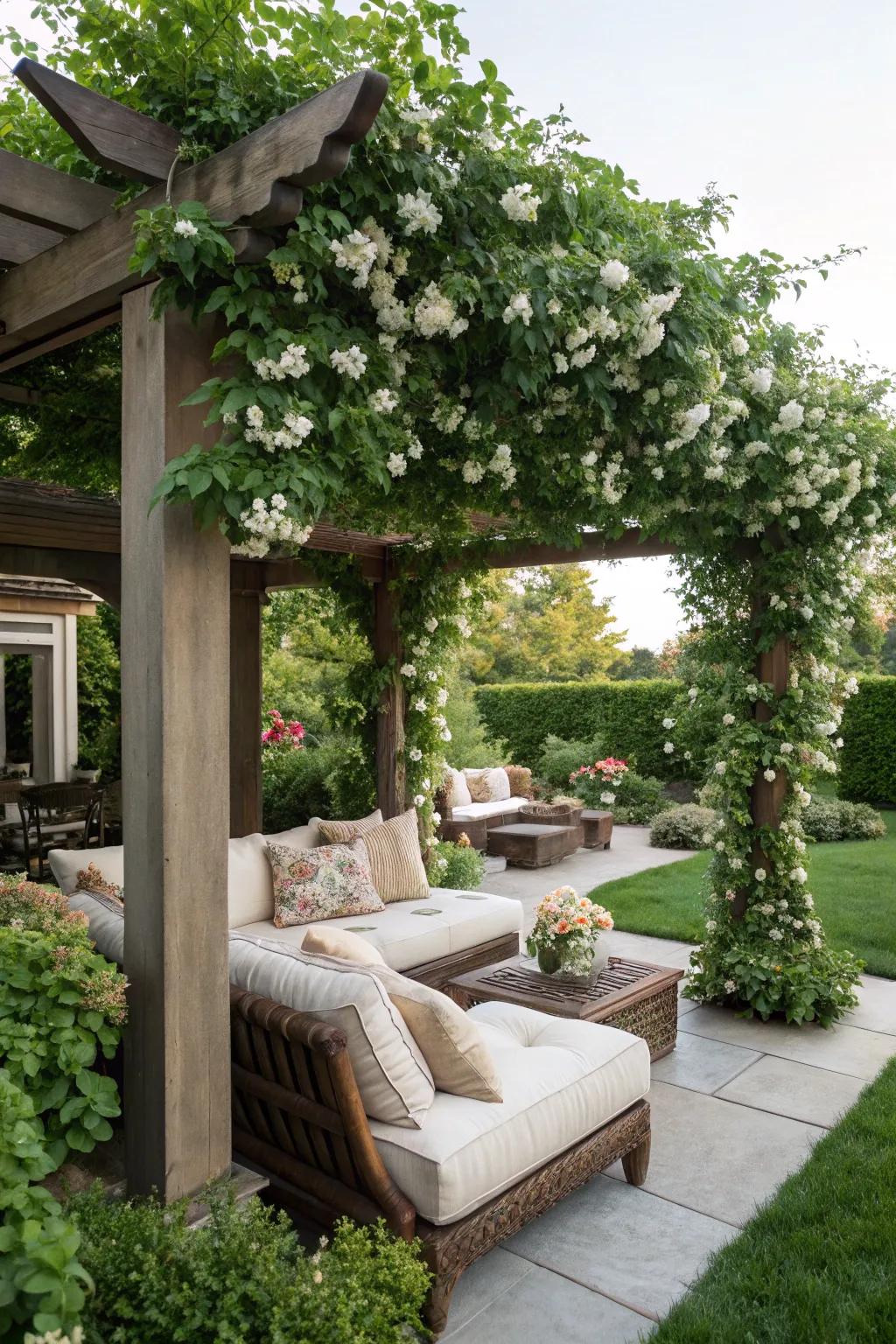 Create inviting spaces with a beautiful pergola.