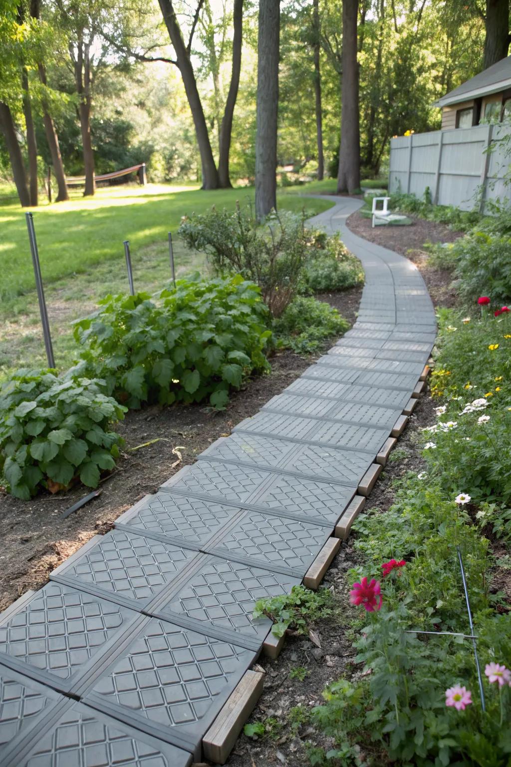 Modular deck tiles provide flexibility in design and use.