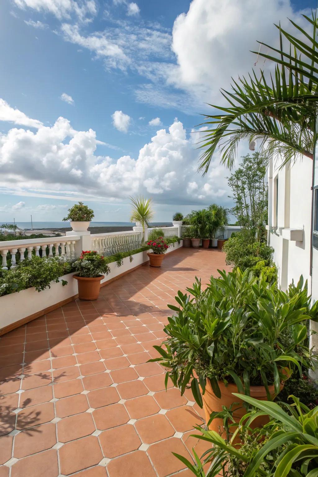 Feel like you're in a seaside villa with Mediterranean tiles.