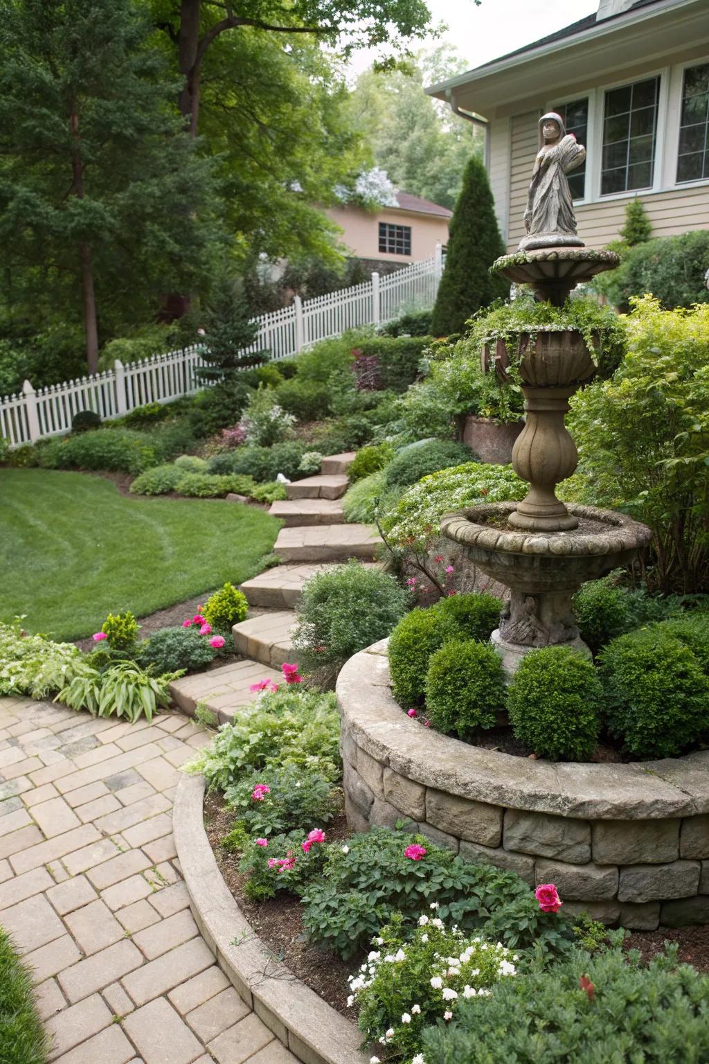 Sculptures add elegance and a focal point to your garden.