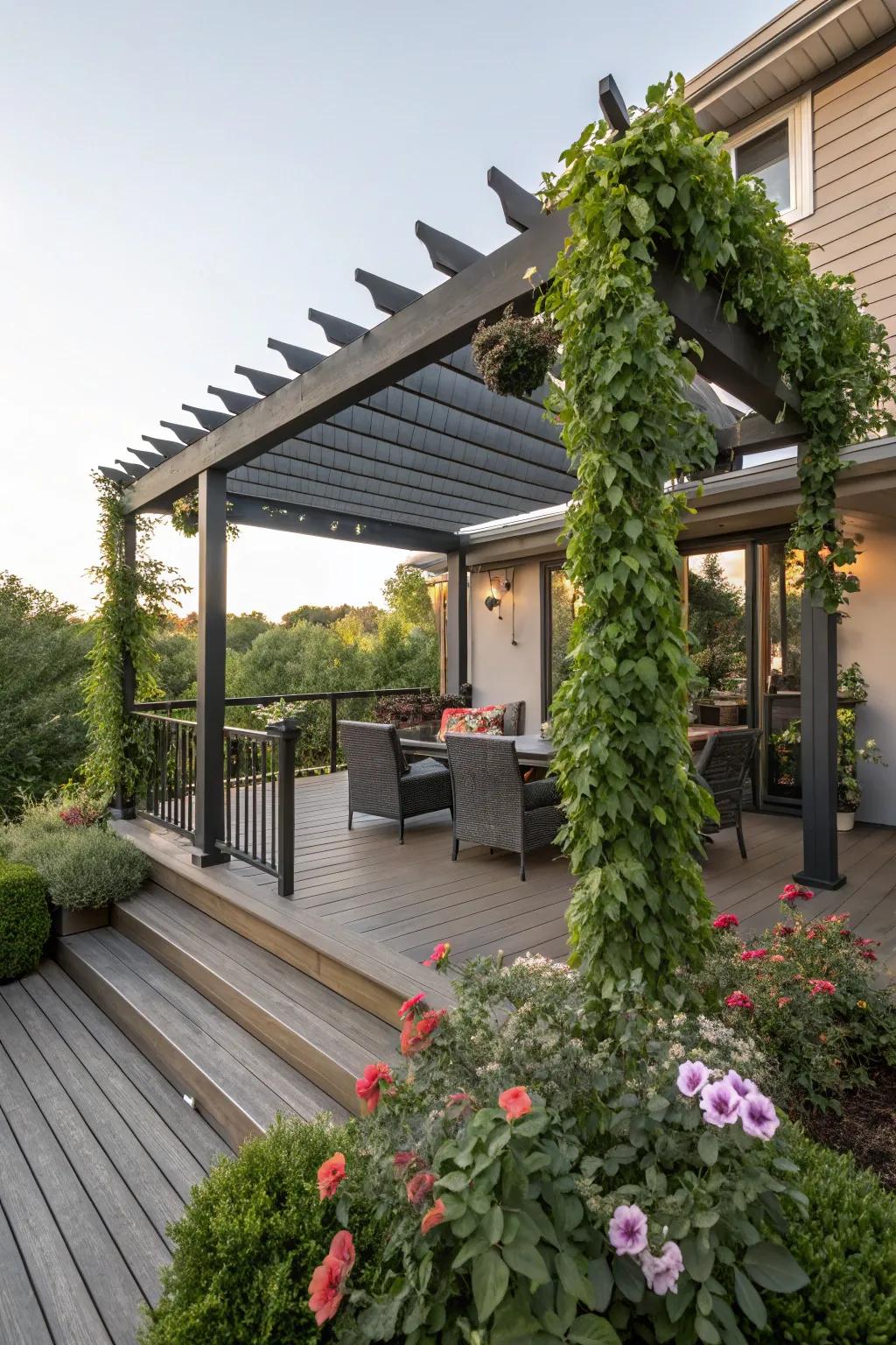 A pergola adds elegance and function to your deck design.