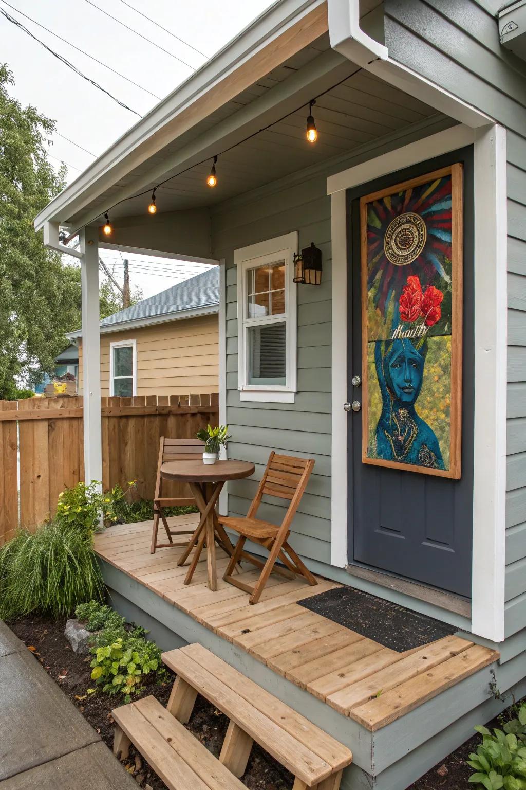 Personalize your porch with outdoor art.