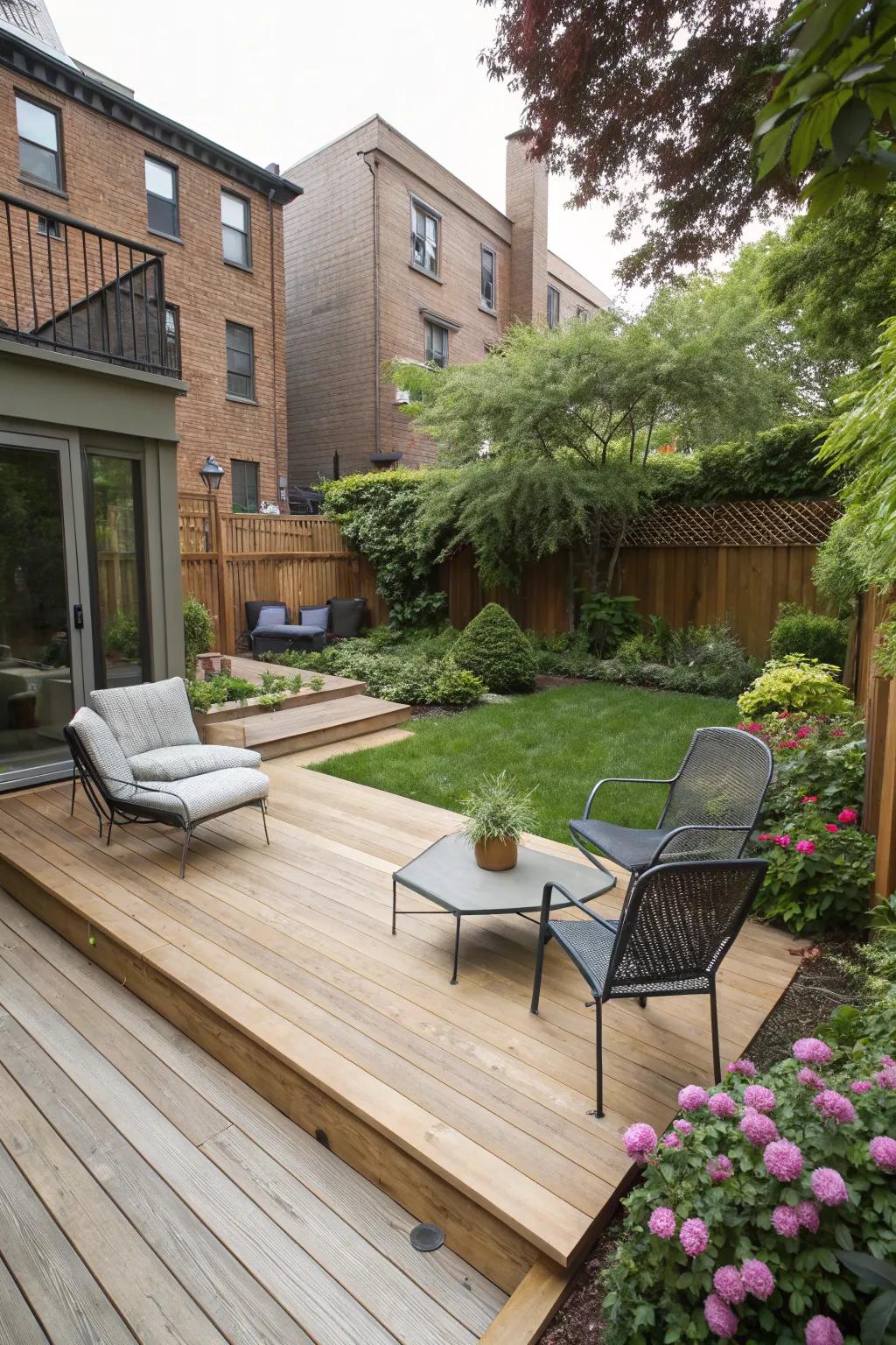 Add modern elegance with stylish decking.
