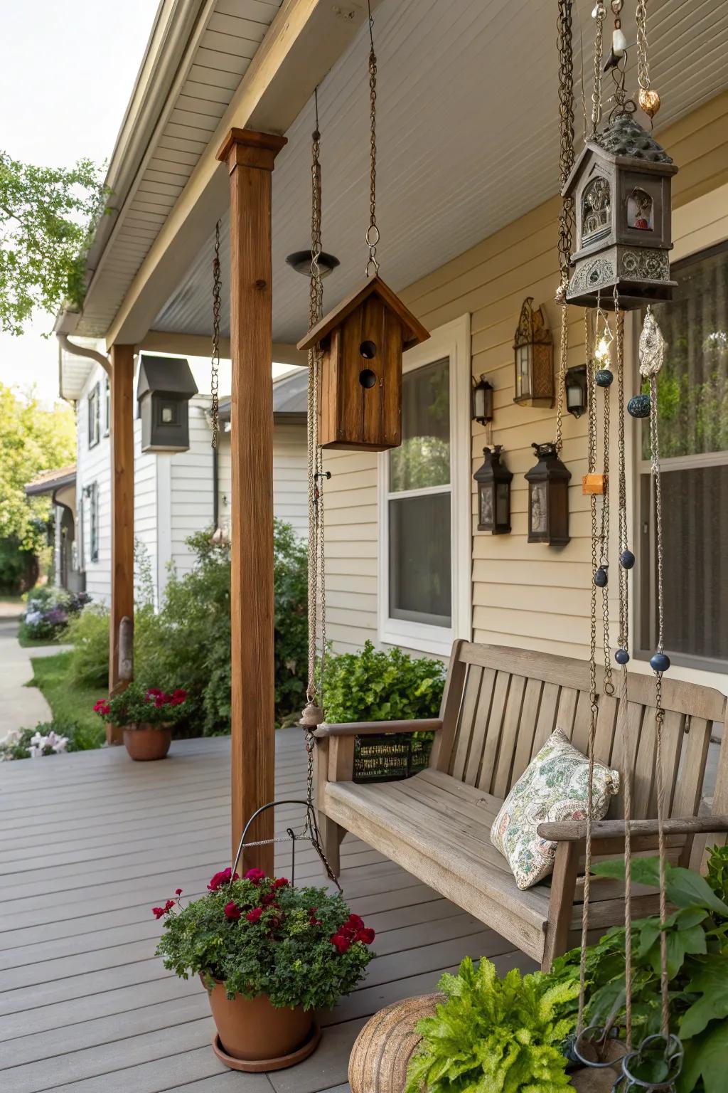 Hanging features invite nature and charm.