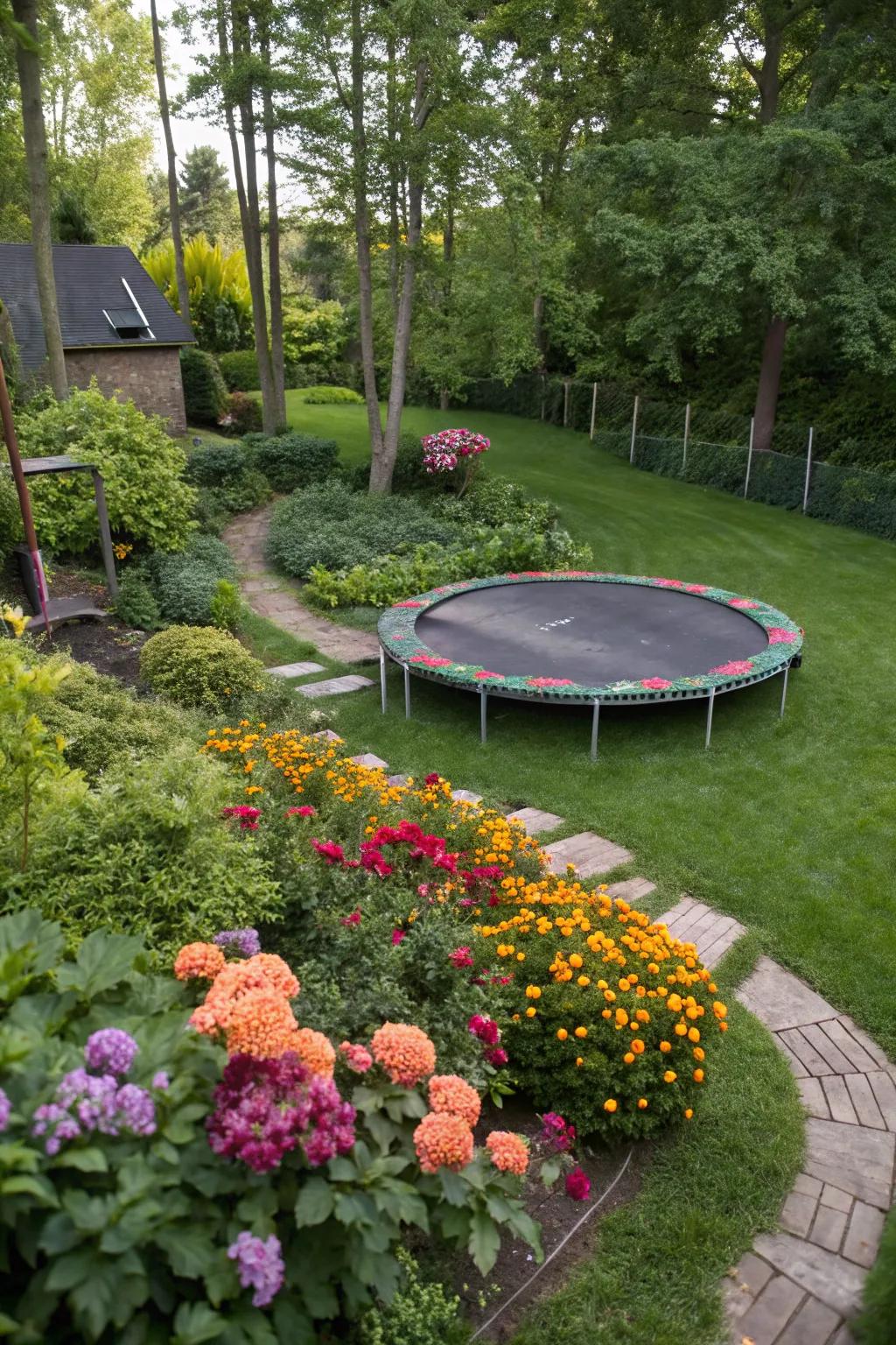 Brighten your garden with trampoline flower power.
