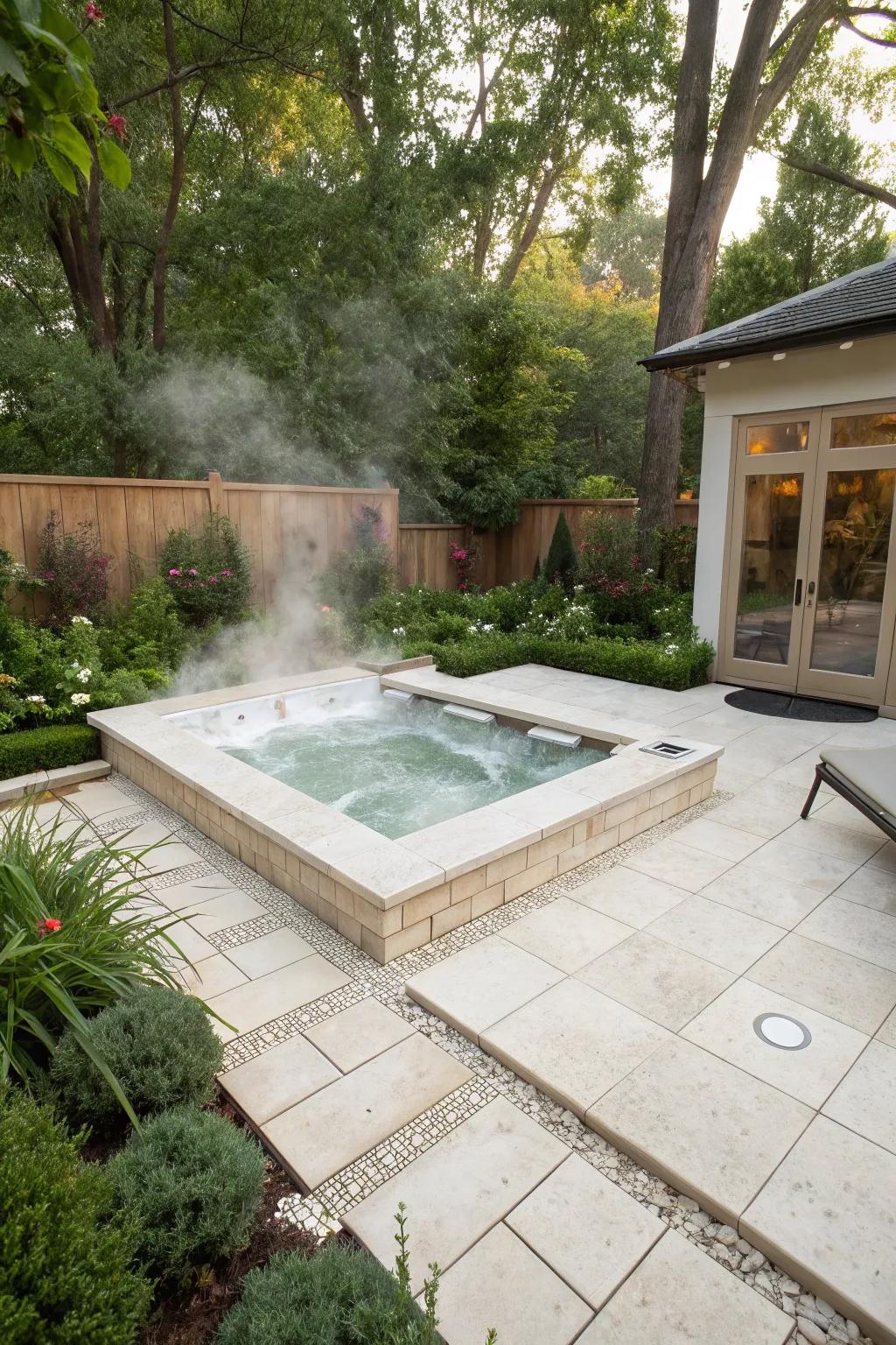Relax in a spa-like travertine retreat.