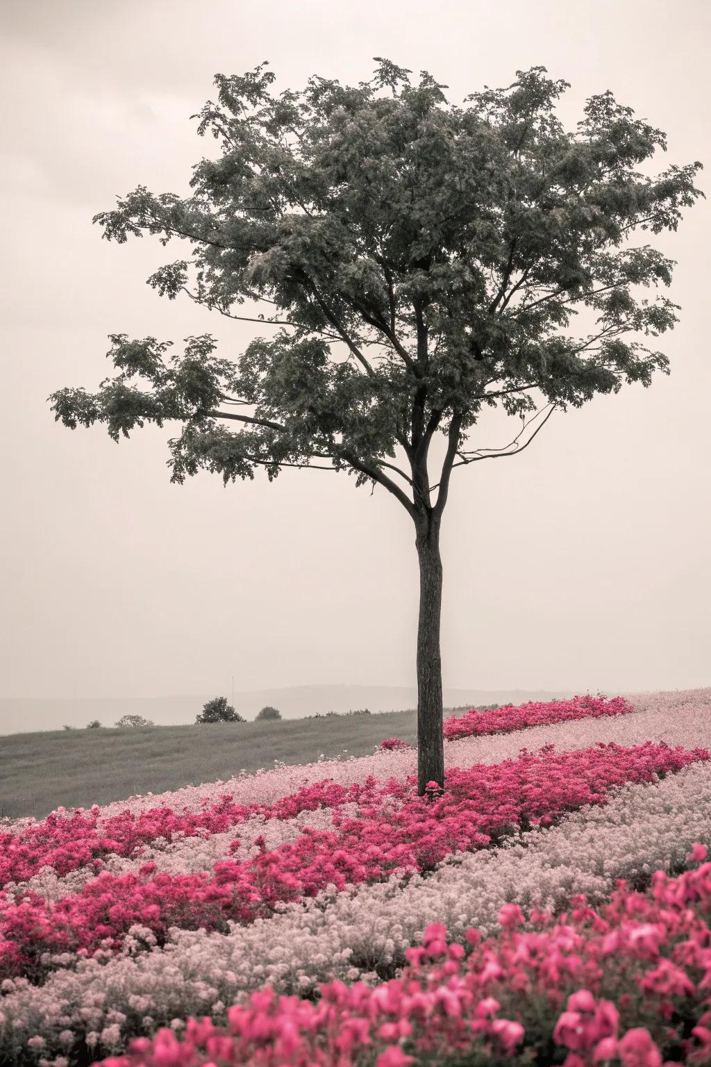 Monochrome designs offer a sophisticated and cohesive garden look.