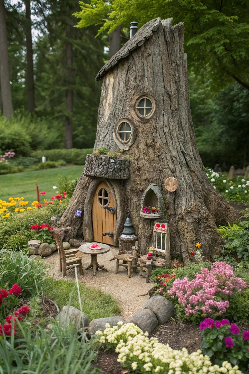 Add charm with a gnome home carving.