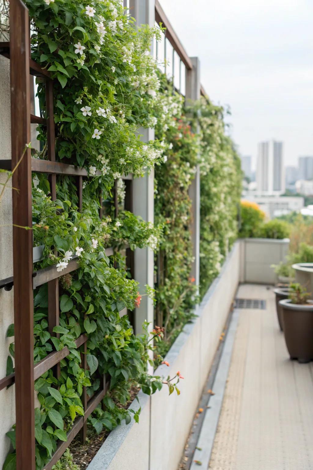 Vertical gardens add height and fragrance to your tropical landscape.