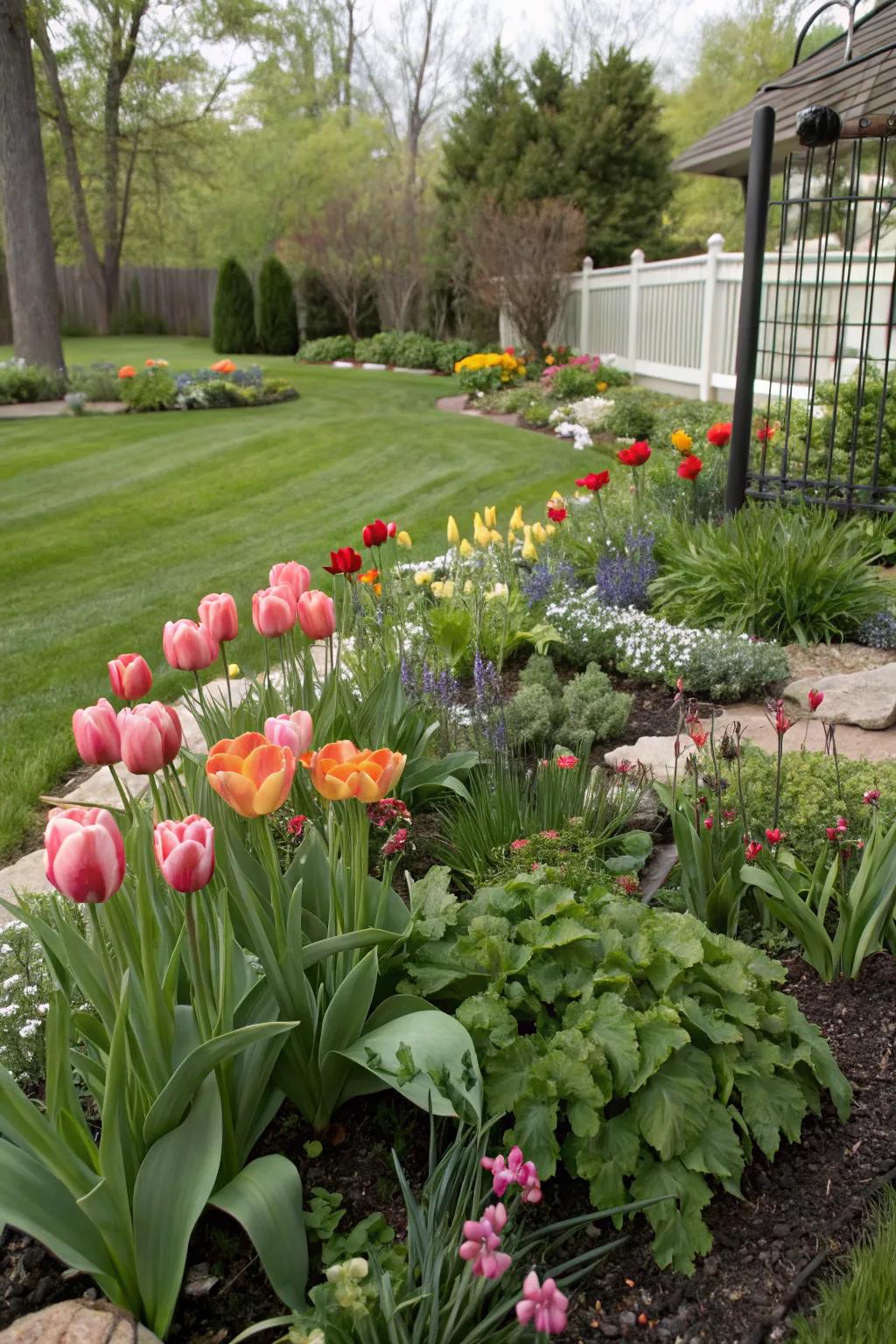 A mixed bed ensures a seamless transition from spring to summer.