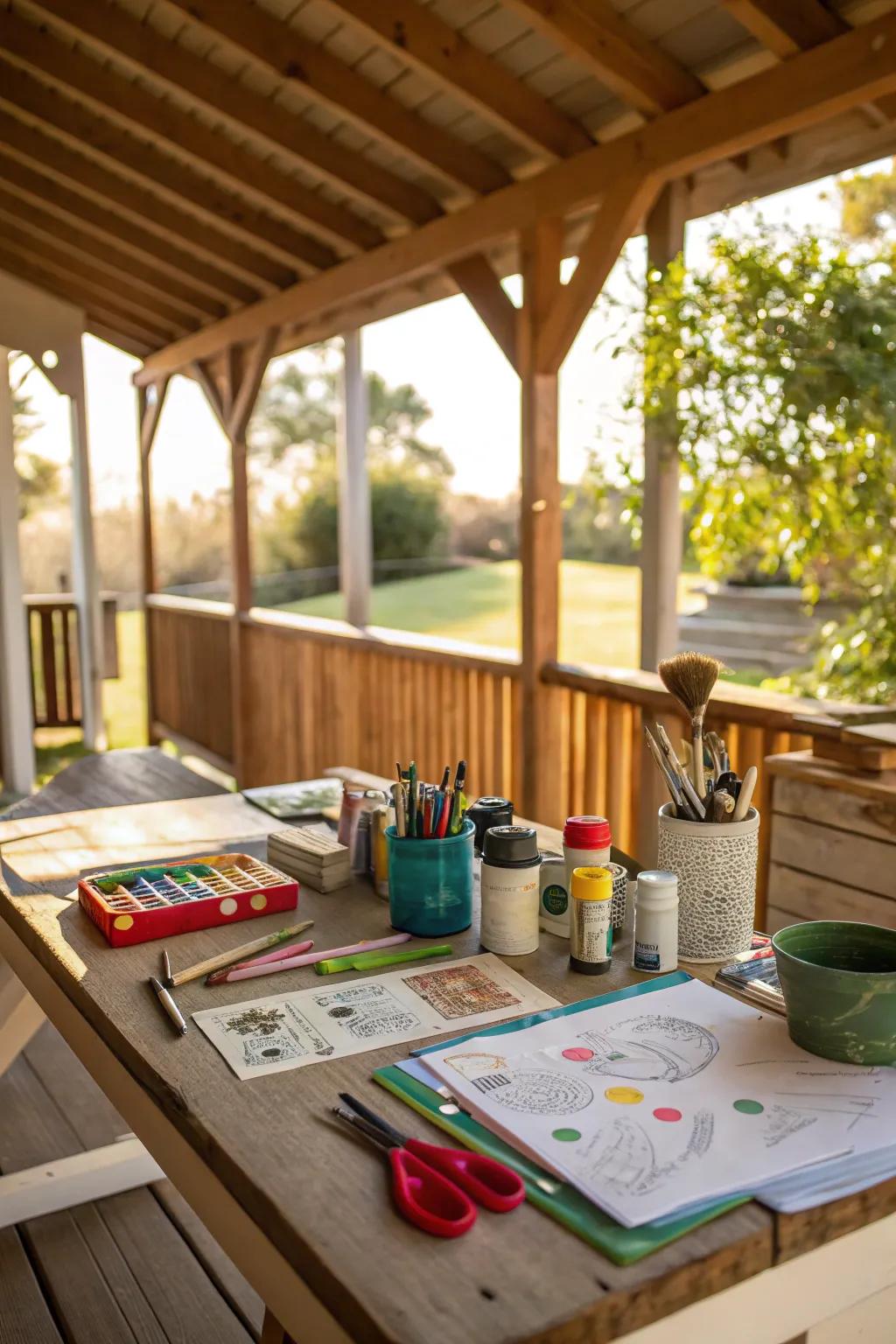 A creative workshop for DIY projects.