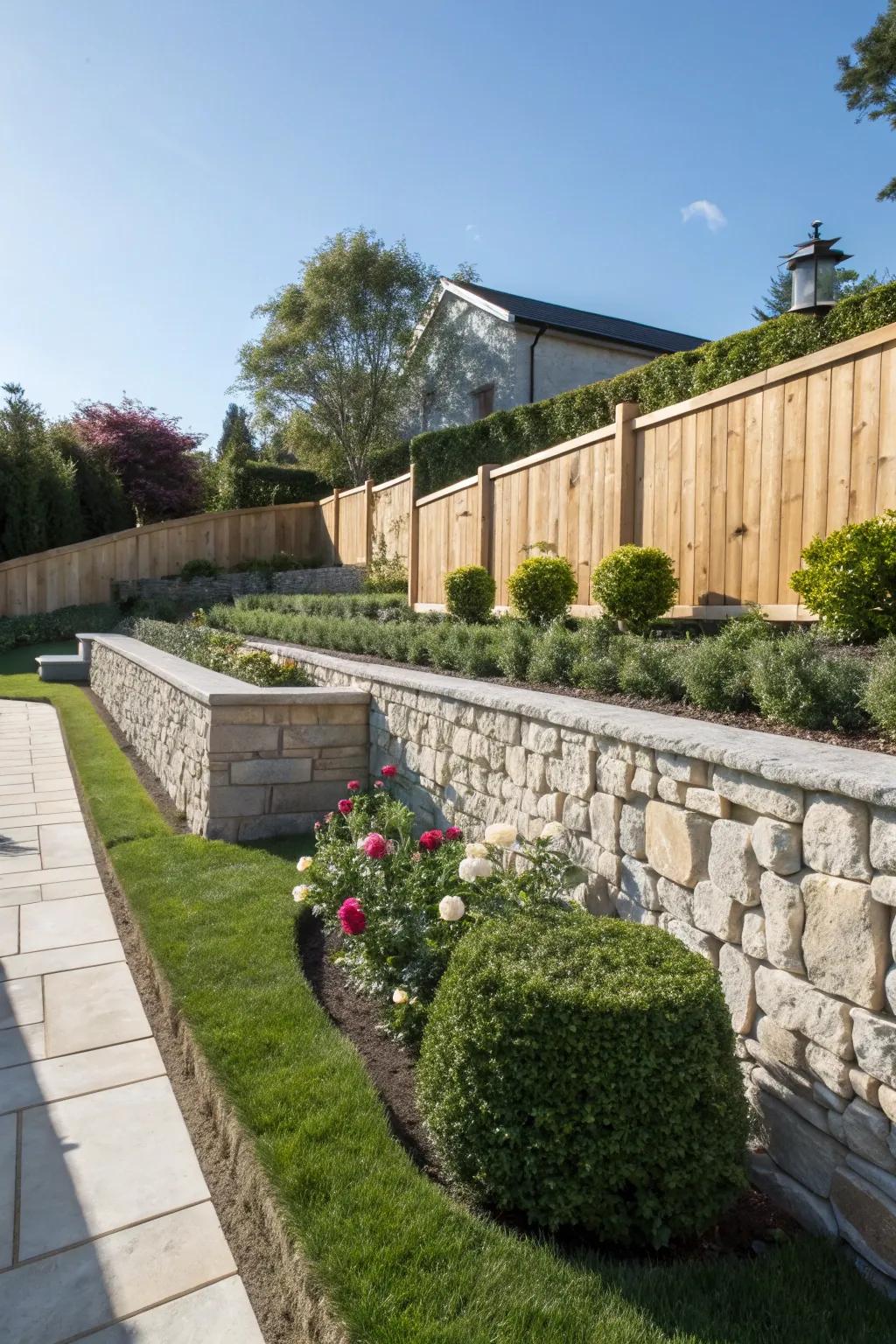 Retaining walls can be beautiful and practical.