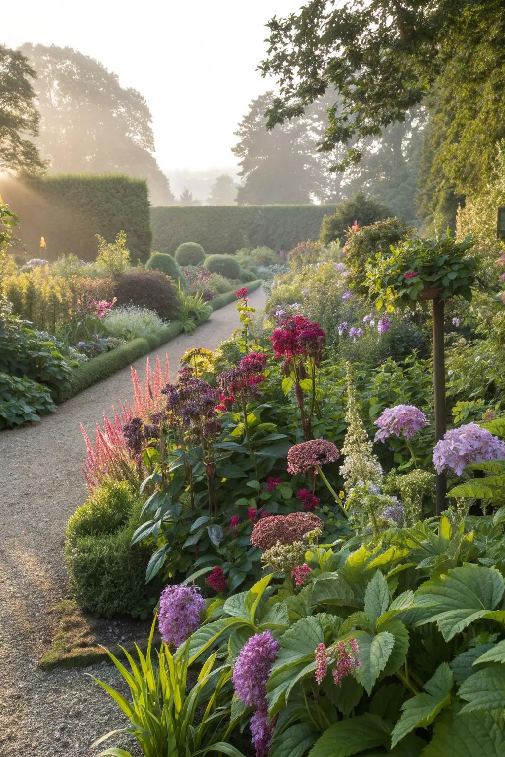 Create a dynamic garden with mixed vegetation.