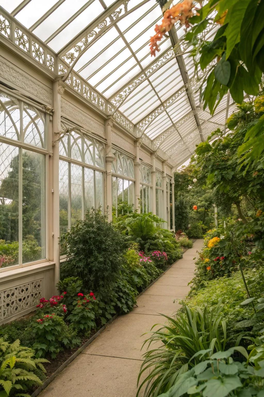 Greenhouses provide a year-round haven for exotic plants.