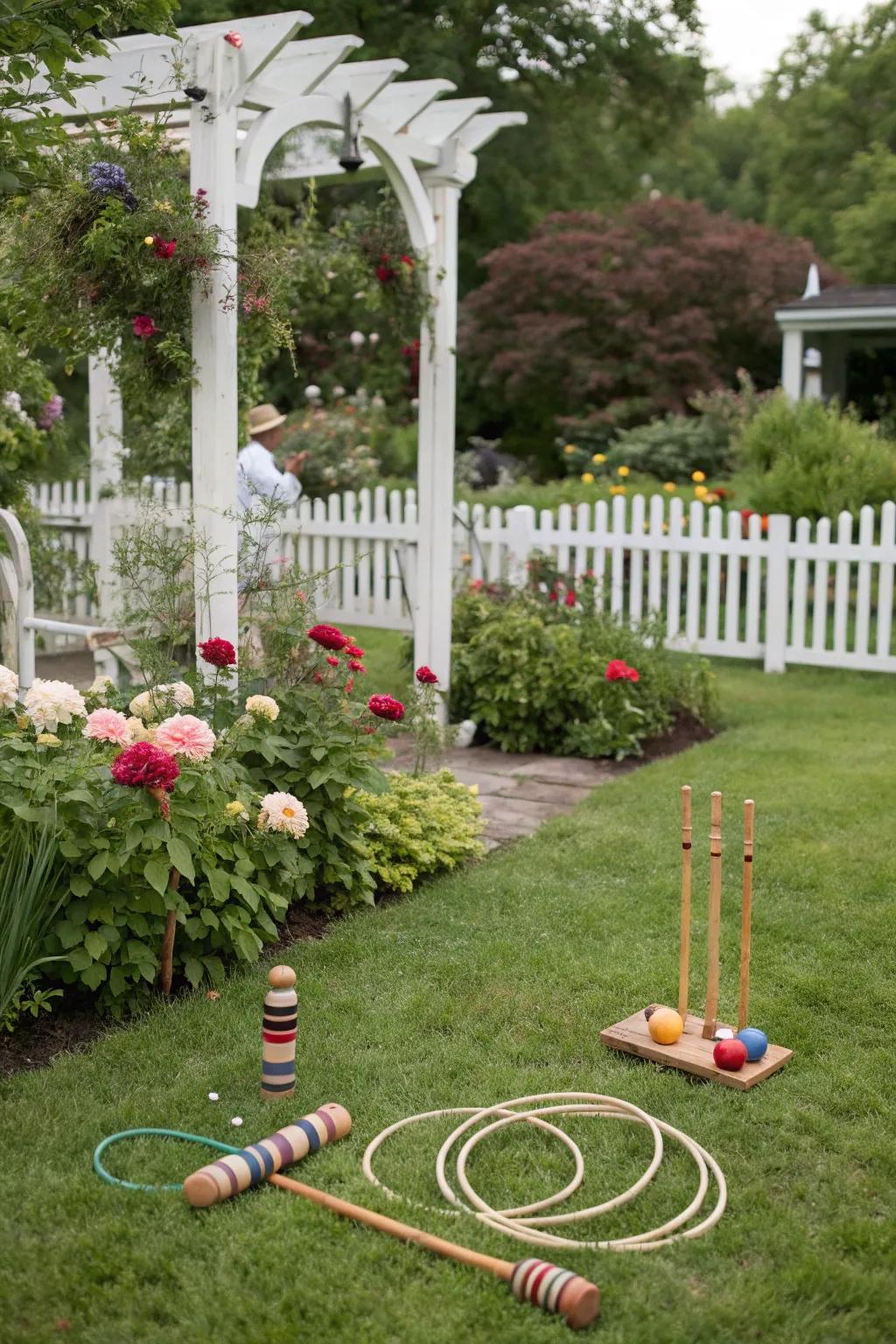 Classic games add a playful element to your vintage garden party.
