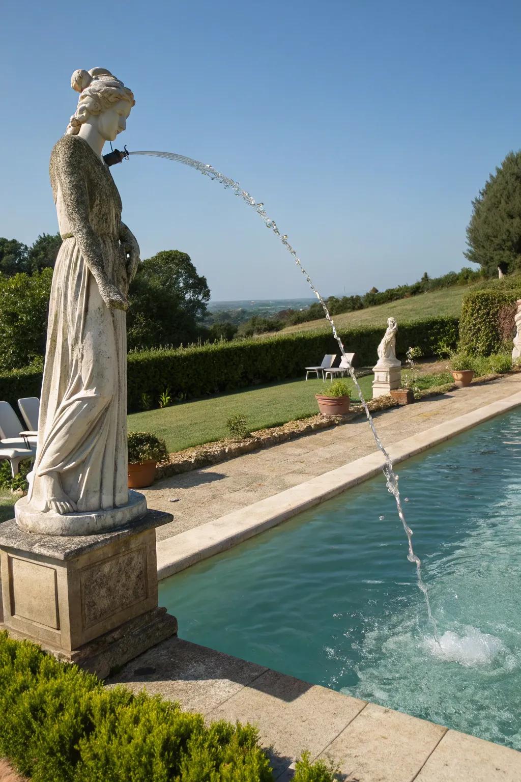 Spouting statues add whimsy and personality to any pool.