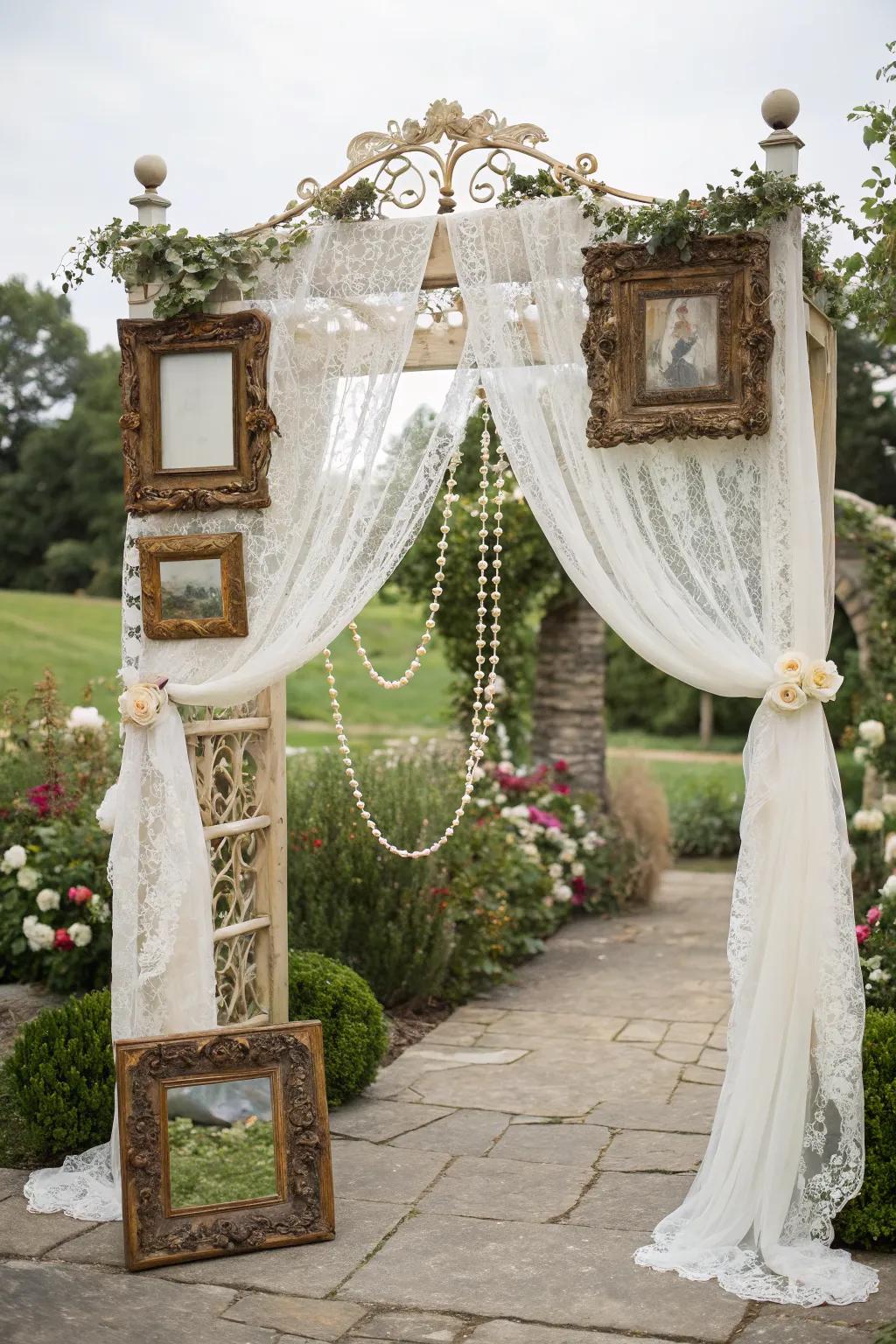 A vintage-inspired arch that evokes elegance and nostalgia with classic elements.