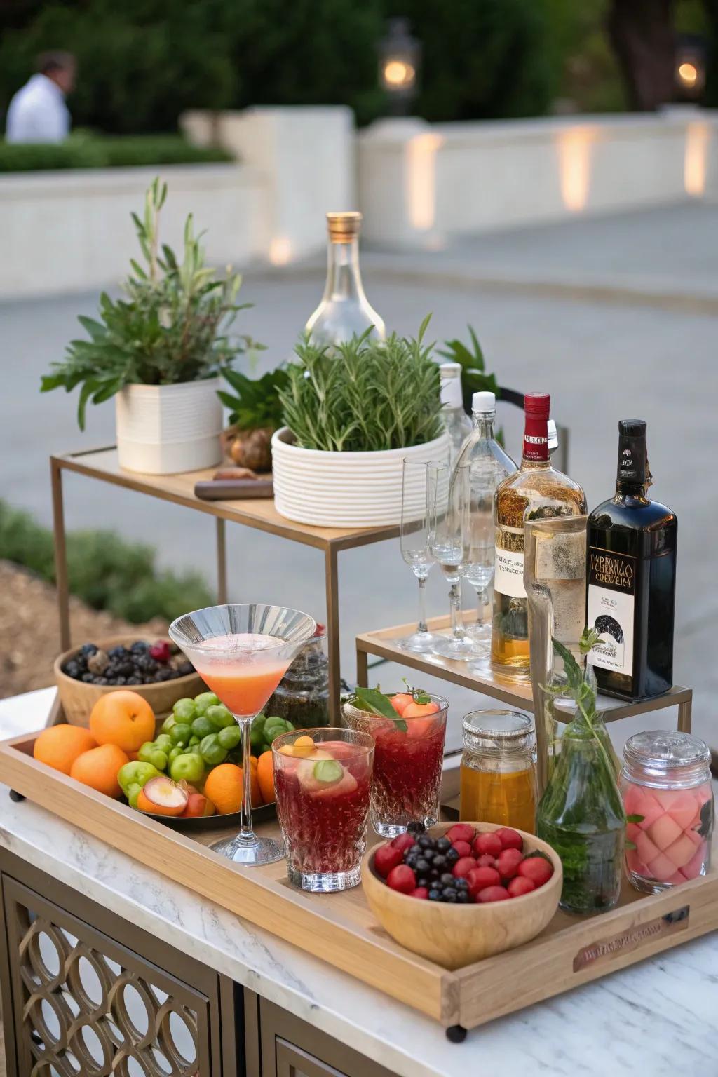 Engage guests with interactive cocktail stations.