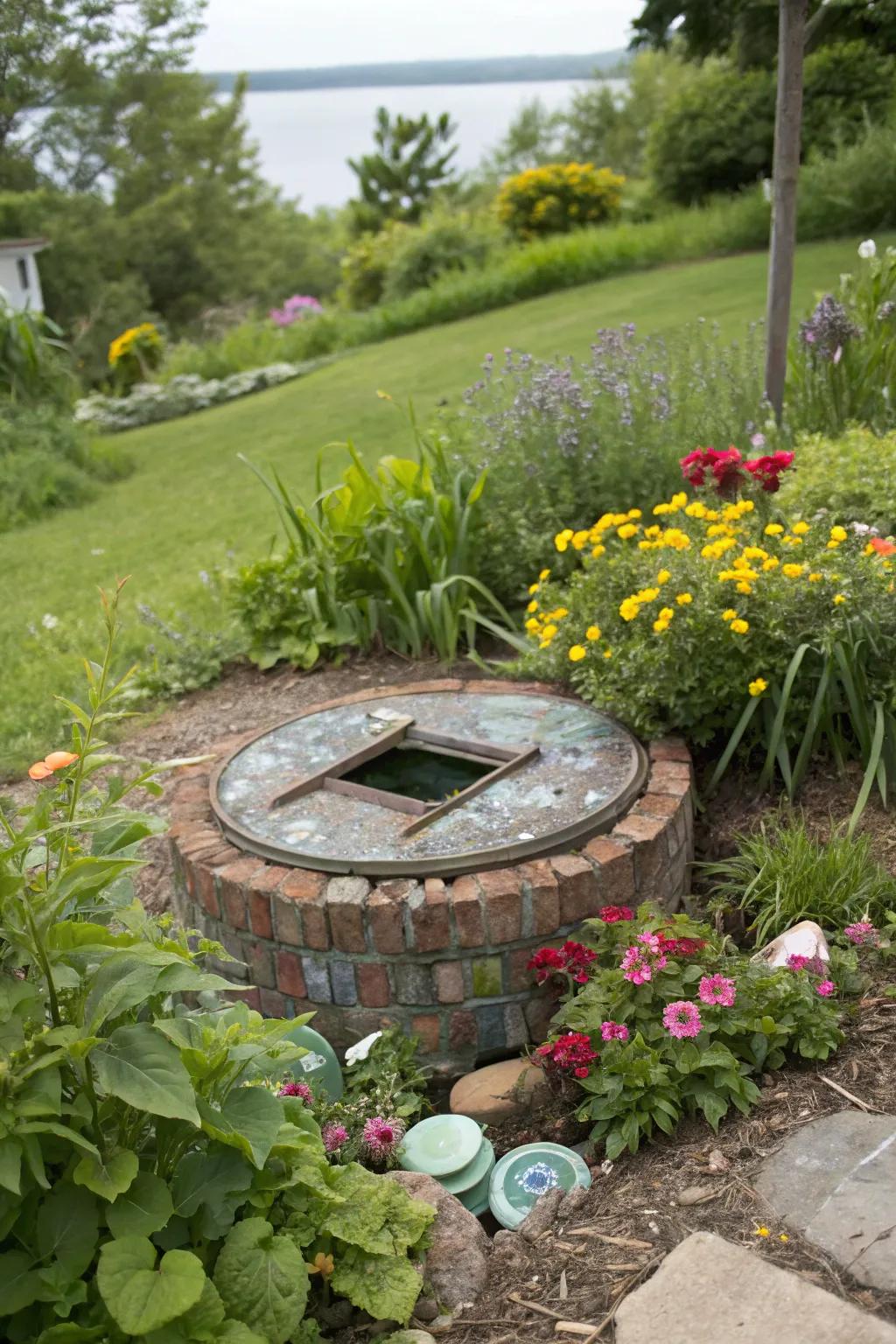 Recycled materials bring sustainability and uniqueness to your garden.