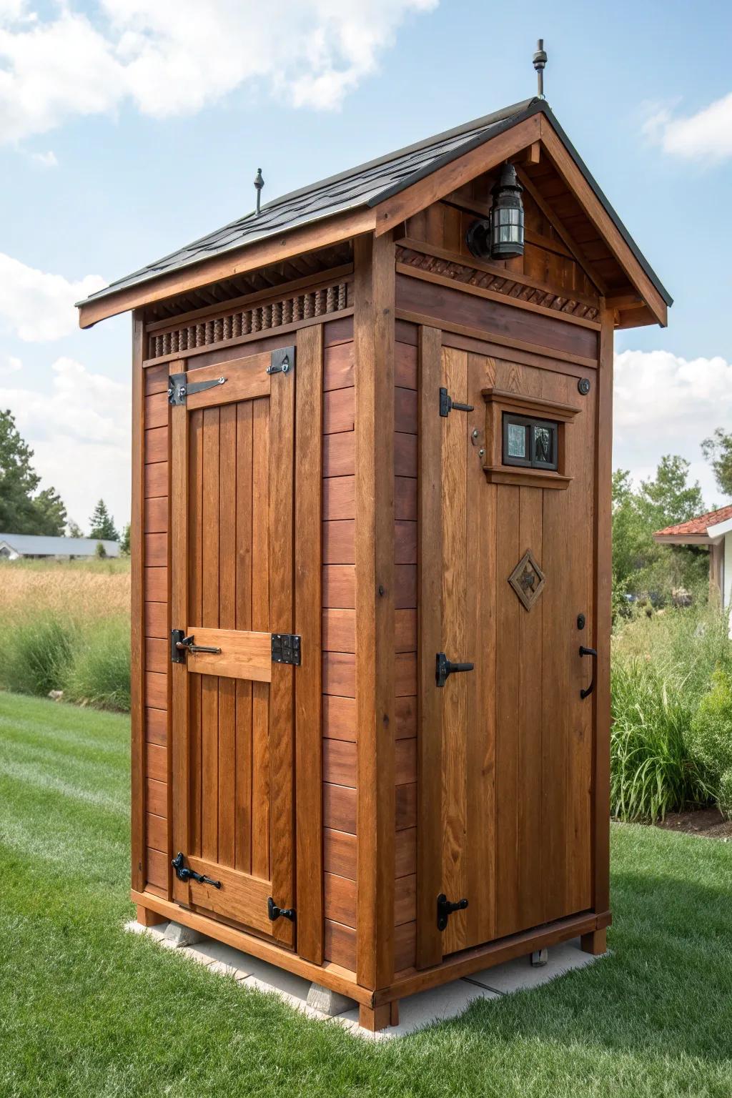Discover the elegance of mobility with this expertly crafted portable pump house, where functionality meets fine craftsmanship.