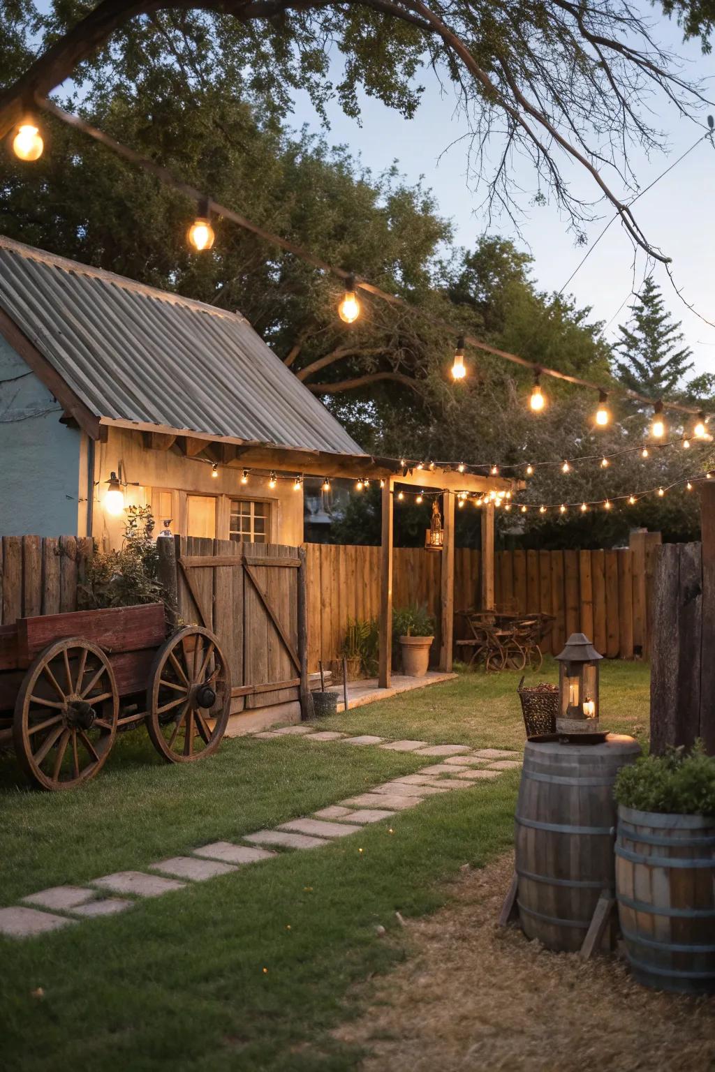 Lighting transforms your backyard into an evening oasis.