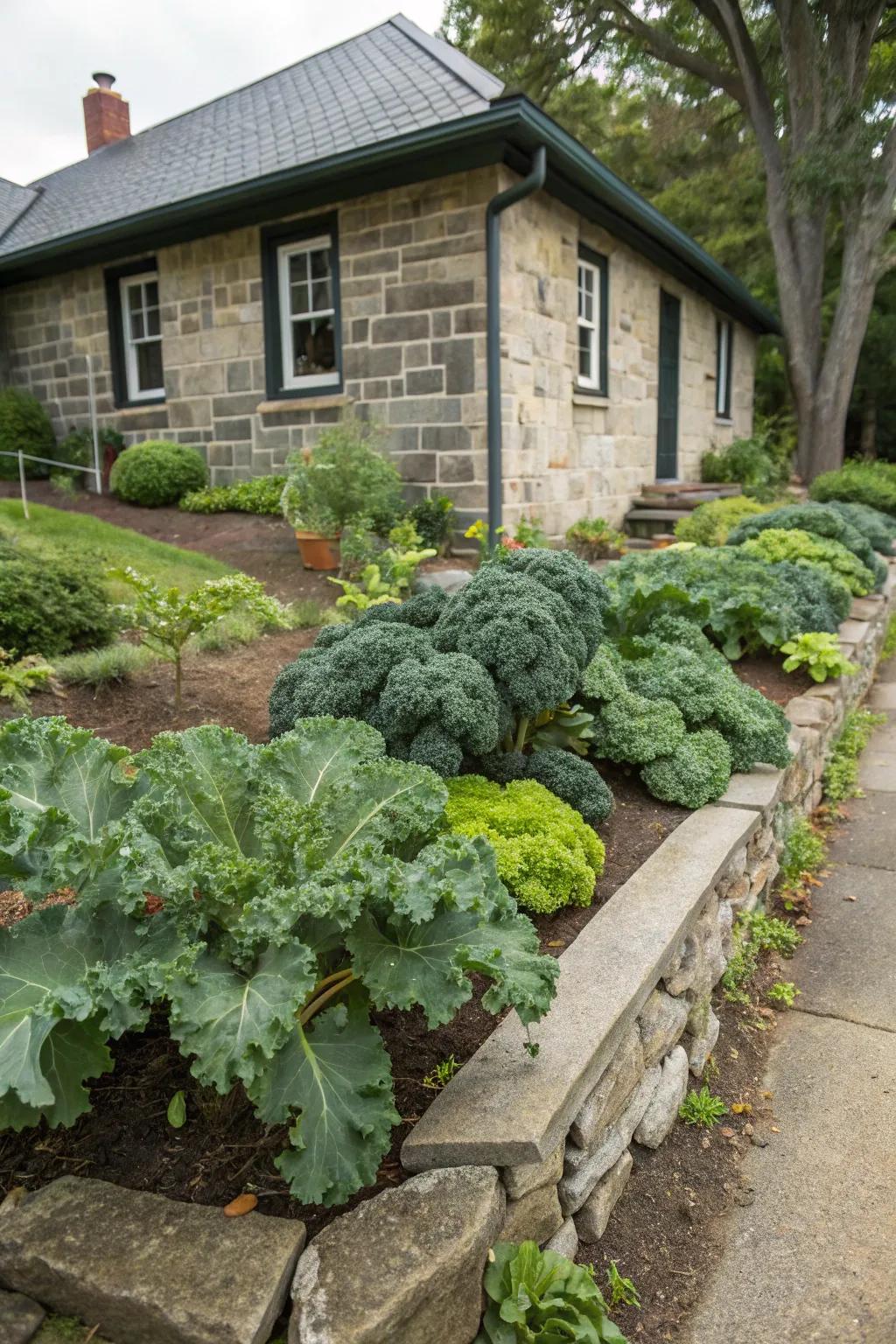 Edible plants provide beauty and bounty in foundation gardens.